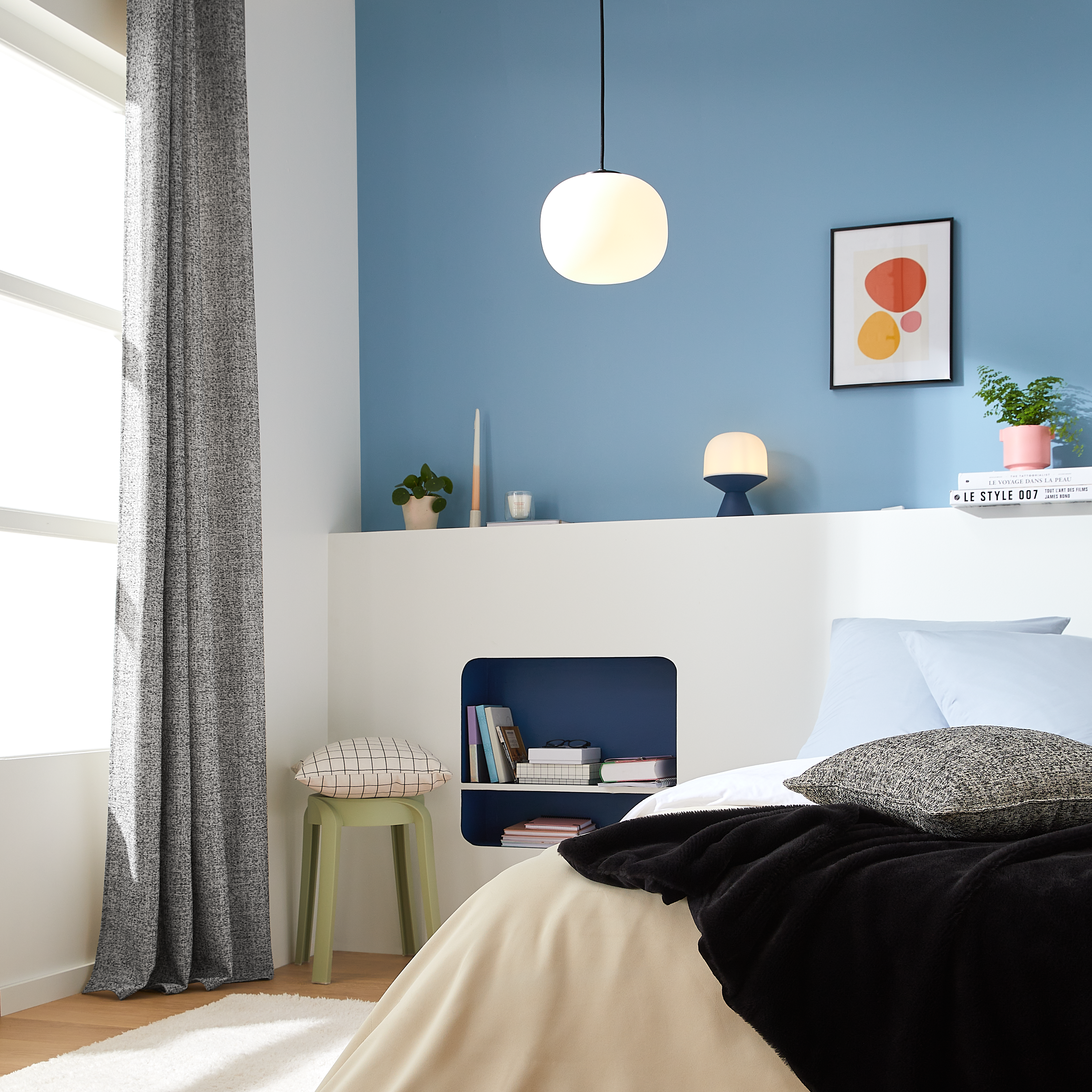 Lampa stołowa Tiga niebieska E14 LED Inspire - 11