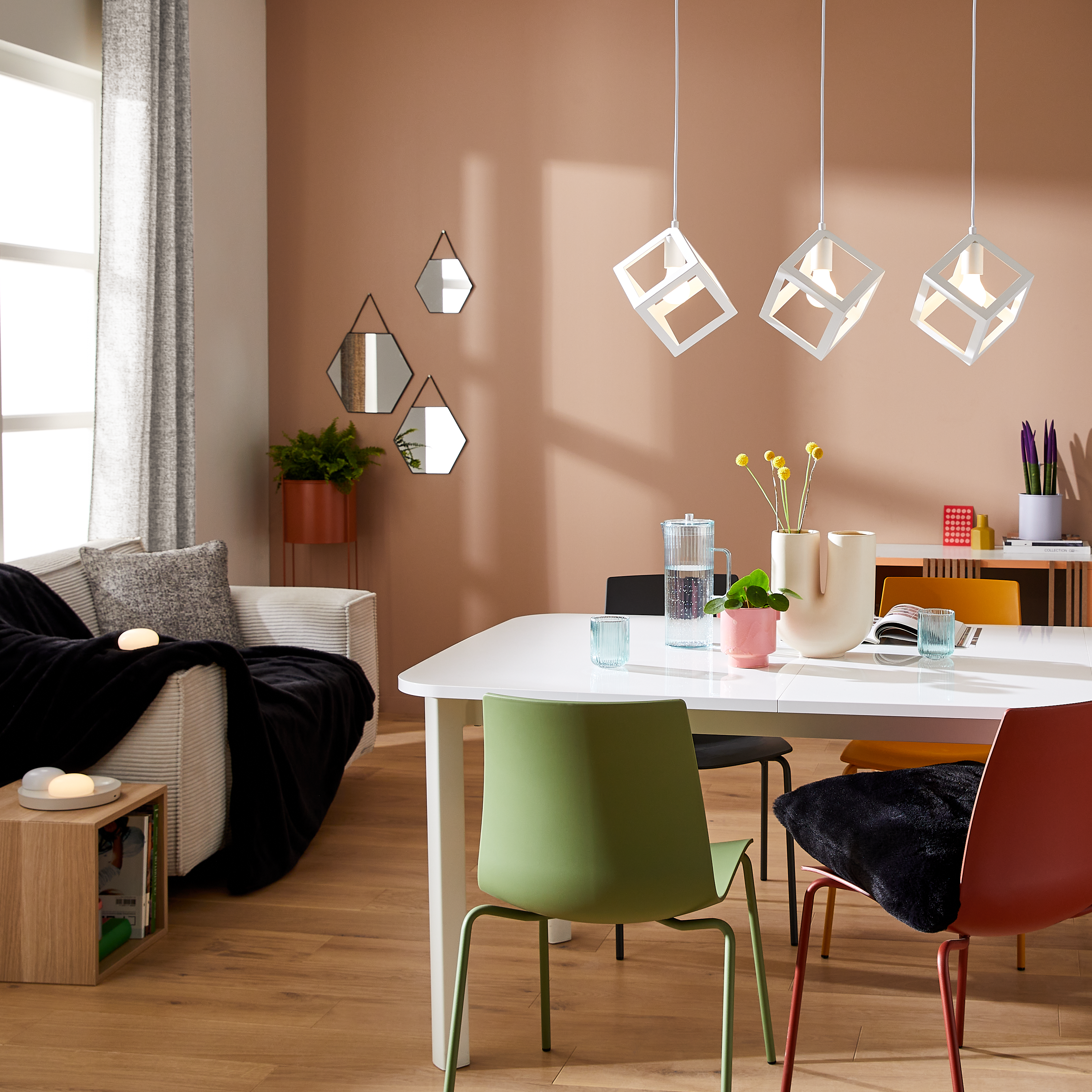Lampa wisząca Plywood biała 3 x E27 Inspire - 6