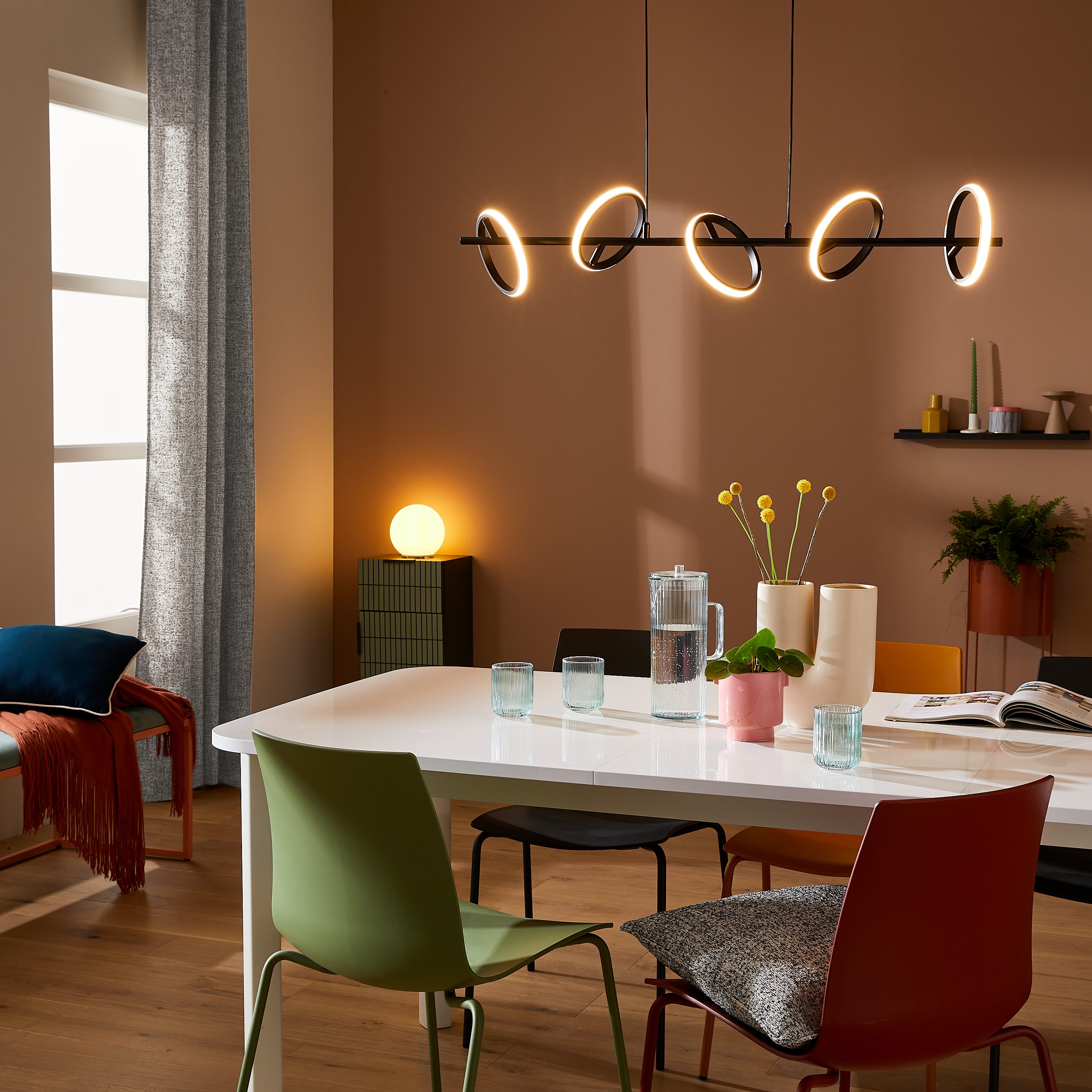 Lampa wisząca Kapeo czarna 5 x LED Inspire - 5