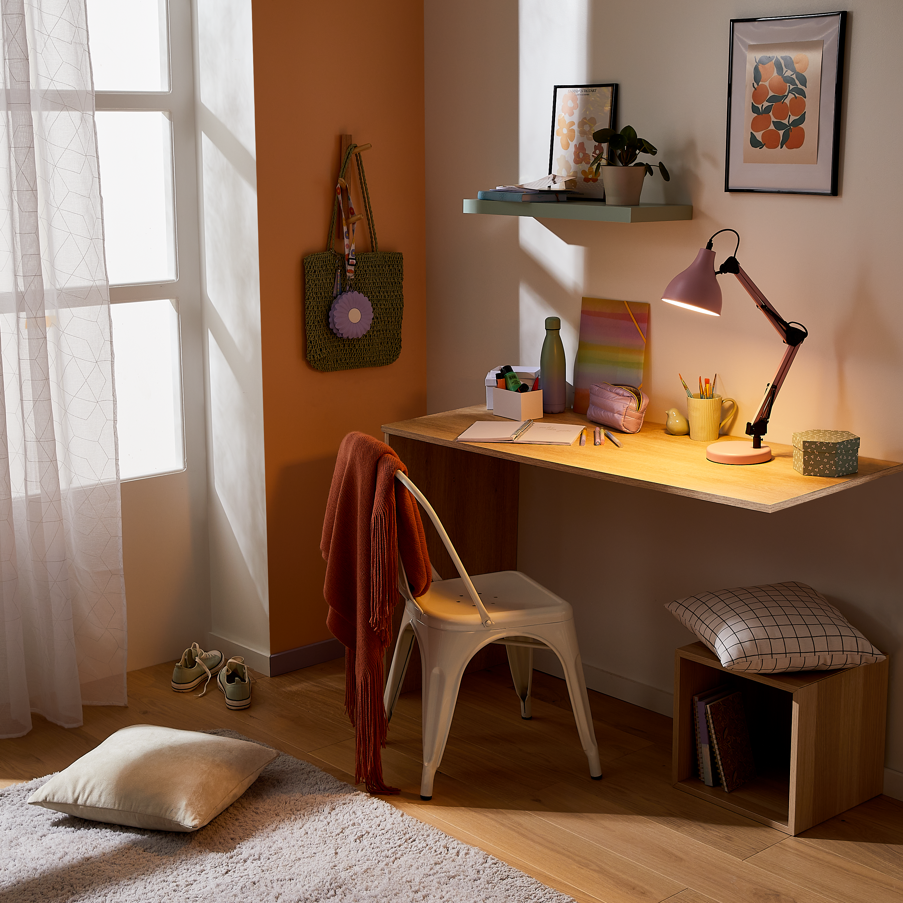Lampka biurkowa Ennis różowa E27 Inspire - 6