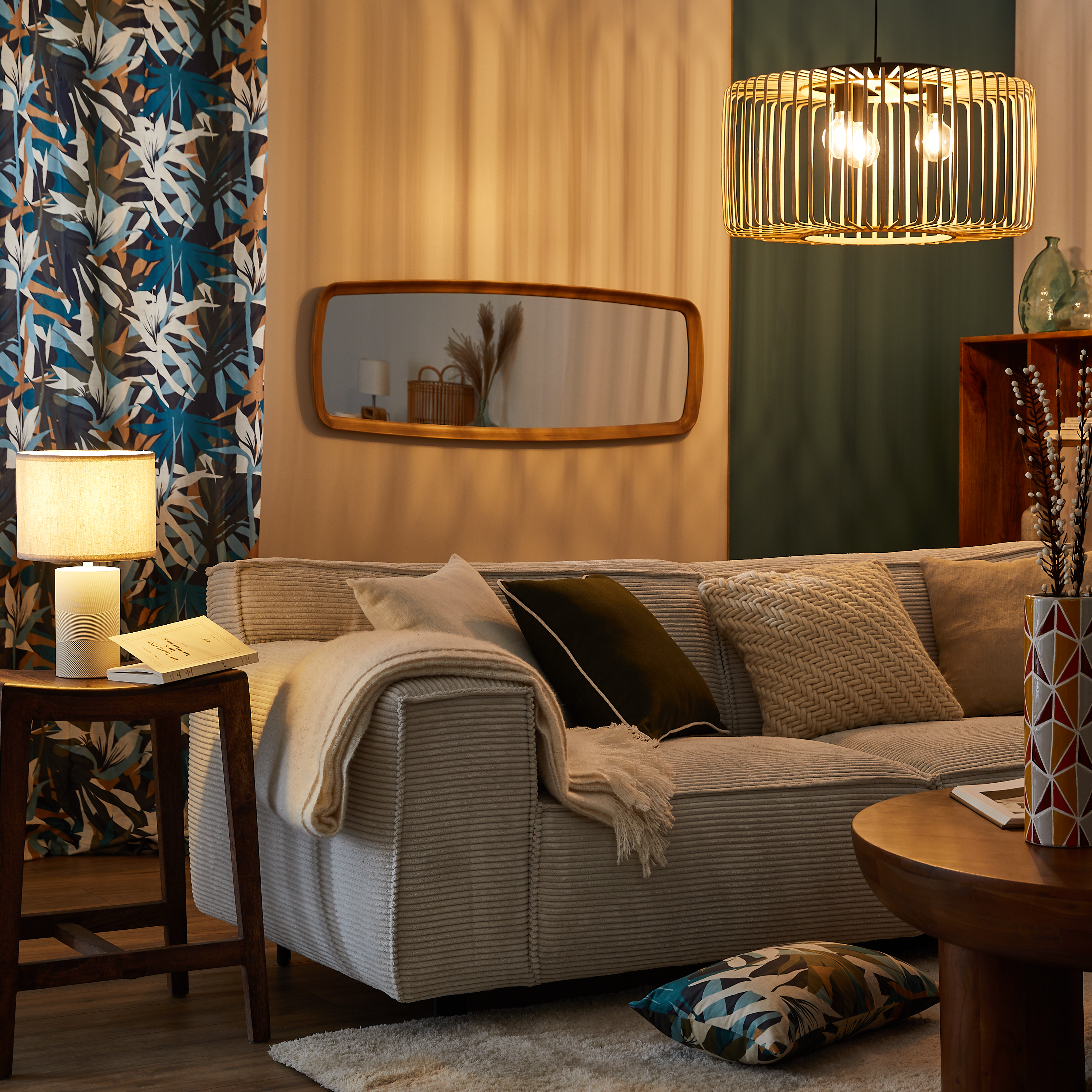 Cojín decorativo rectangular Cottage Navia terciopelo poliéster multicolor INSPIRE 30x50cm - 7