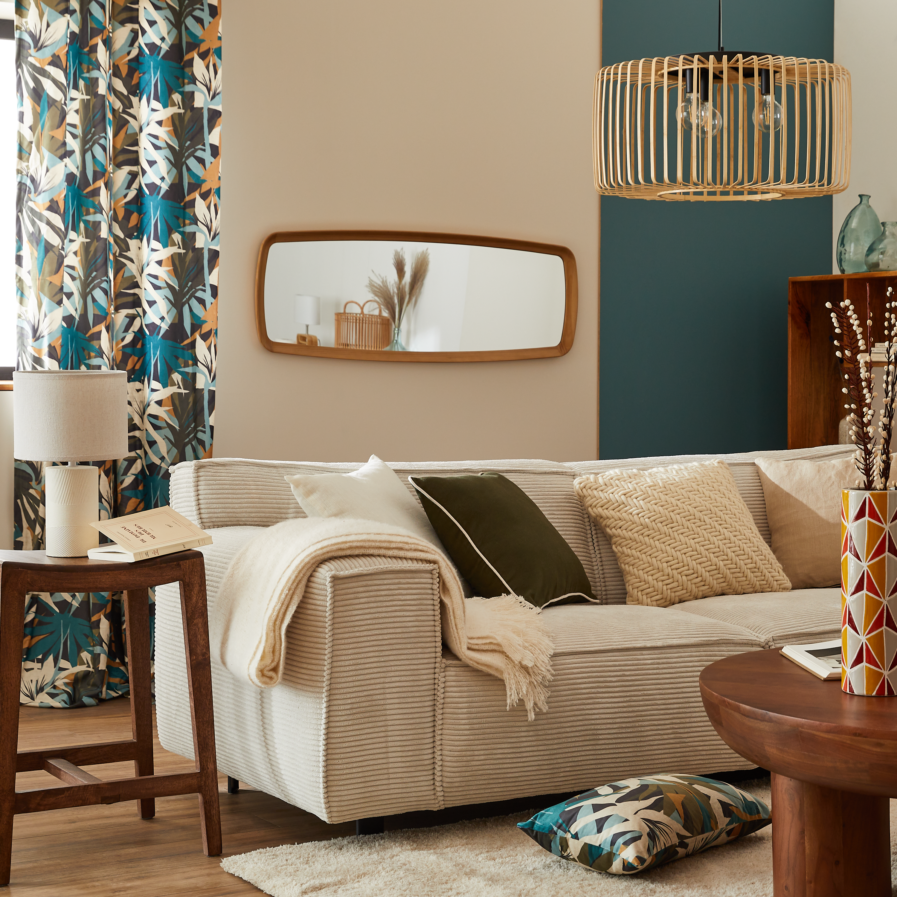 Cojín decorativo rectangular Cottage Navia terciopelo poliéster multicolor INSPIRE 30x50cm - 8