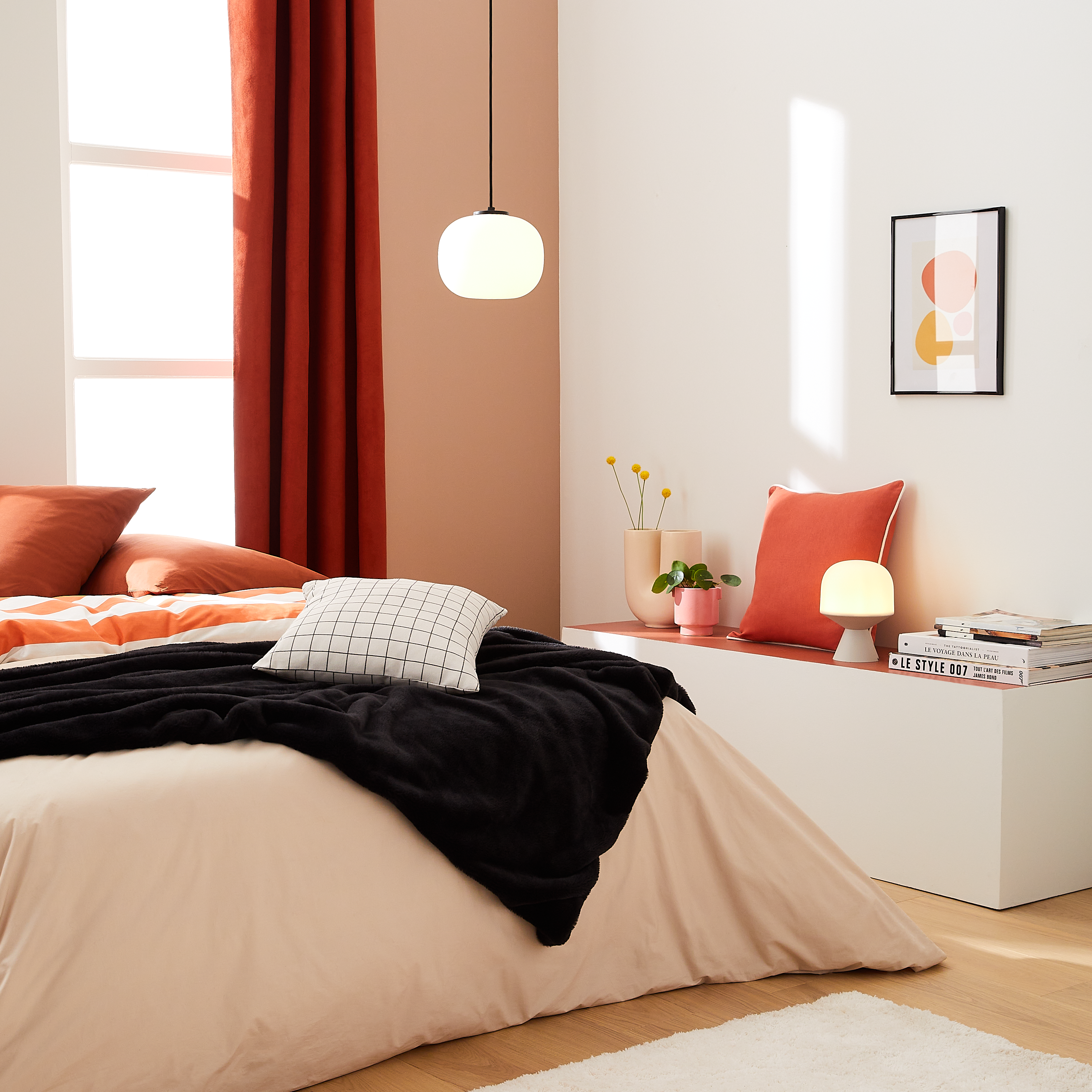 Housse de coussin Kalpe, orange / cuivré, 45 x 45 cm, INSPIRE - 4