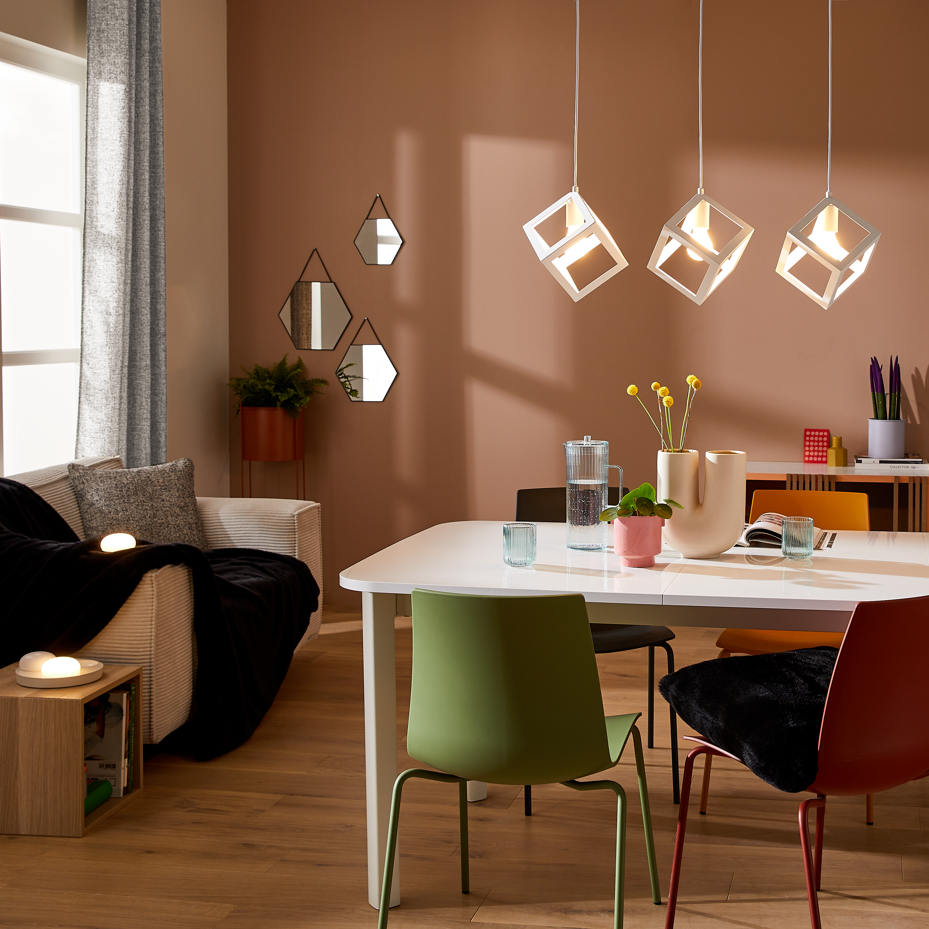 Lampa wisząca Plywood biała 3 x E27 Inspire - 5