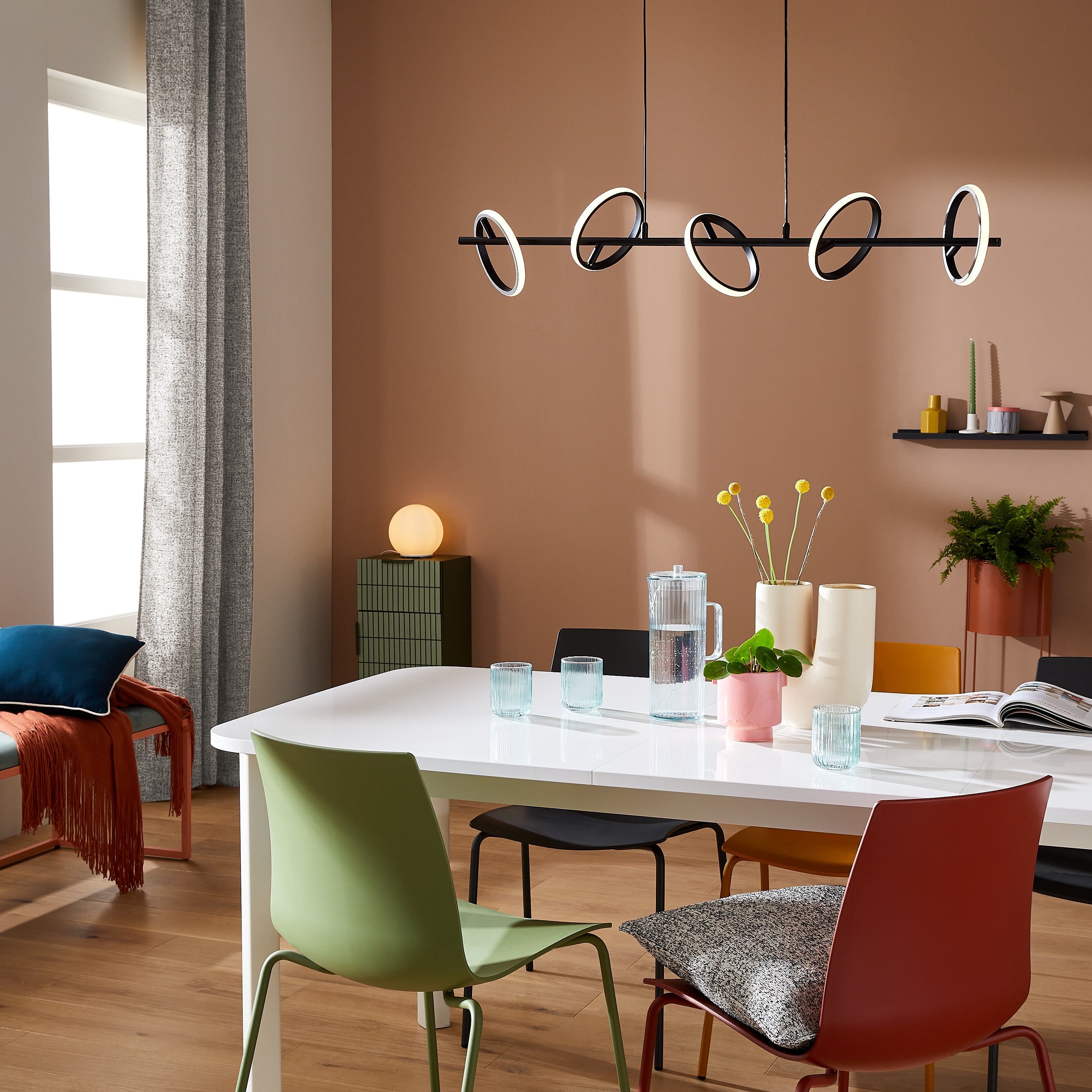Lámpara de techo inspire 5 luces módulo led 16 cm negro