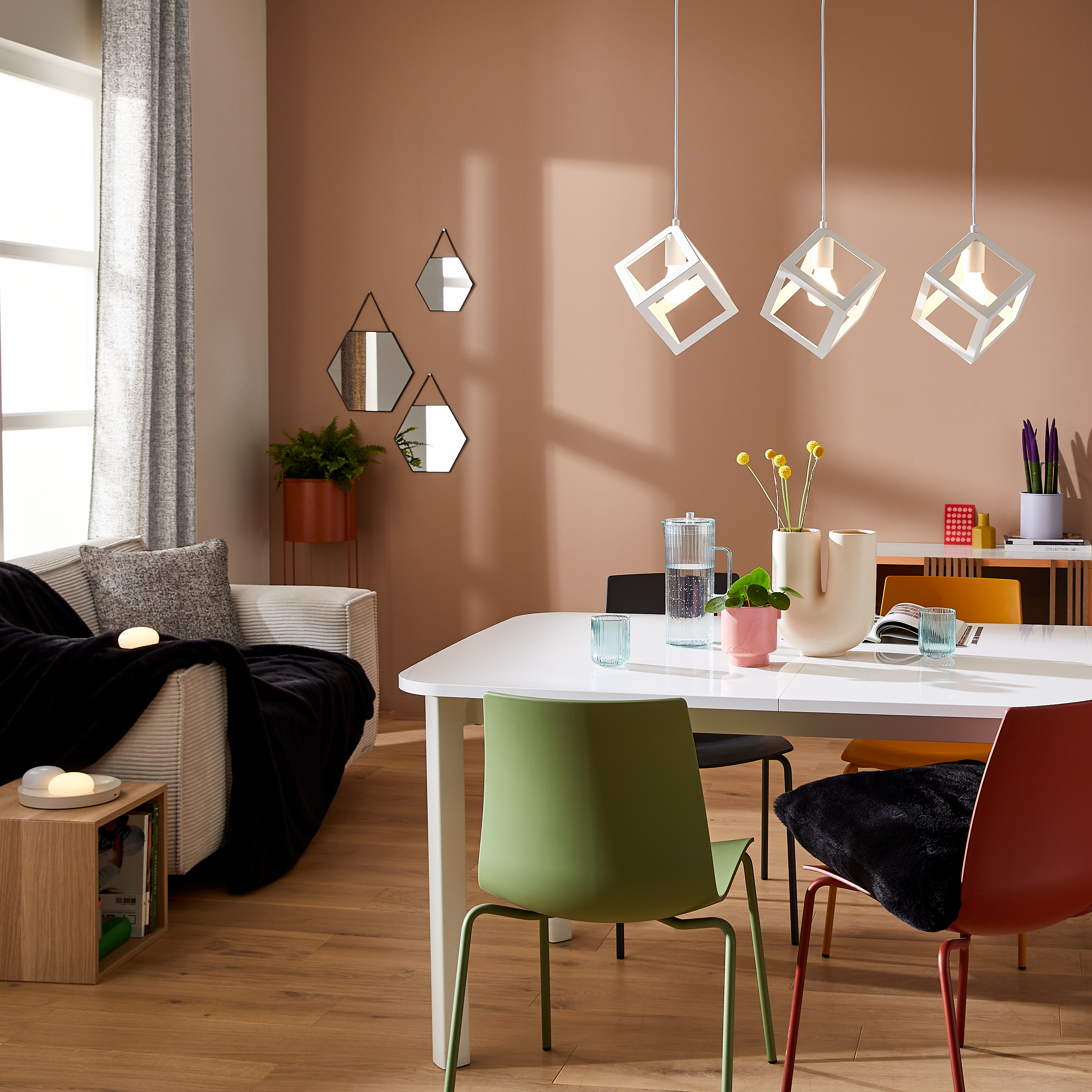 Lampa wisząca Plywood biała 3 x E27 Inspire - 4