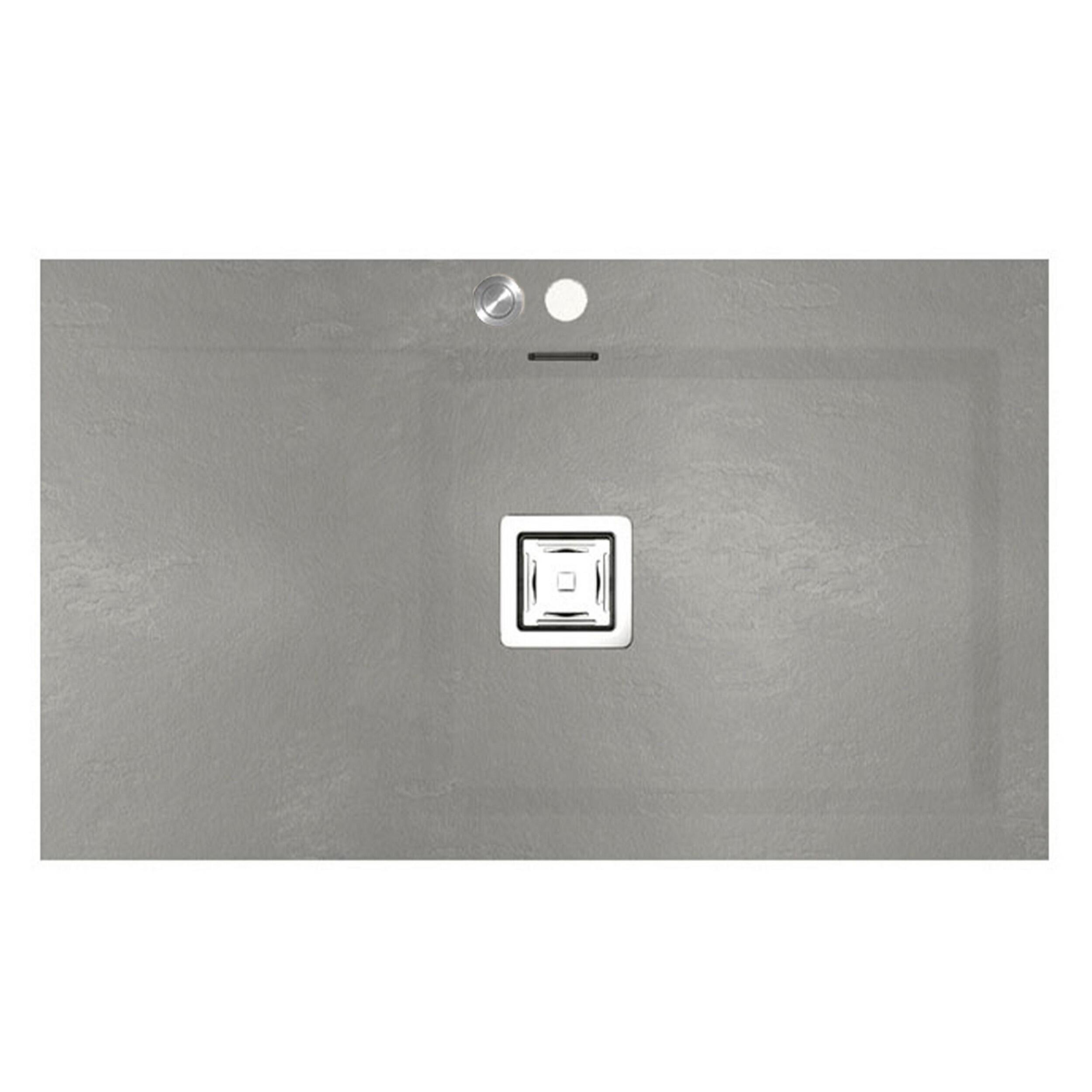 Fregadero seno con escurridor izda poalgi kobus hekla alto ash gris 86x52 cm