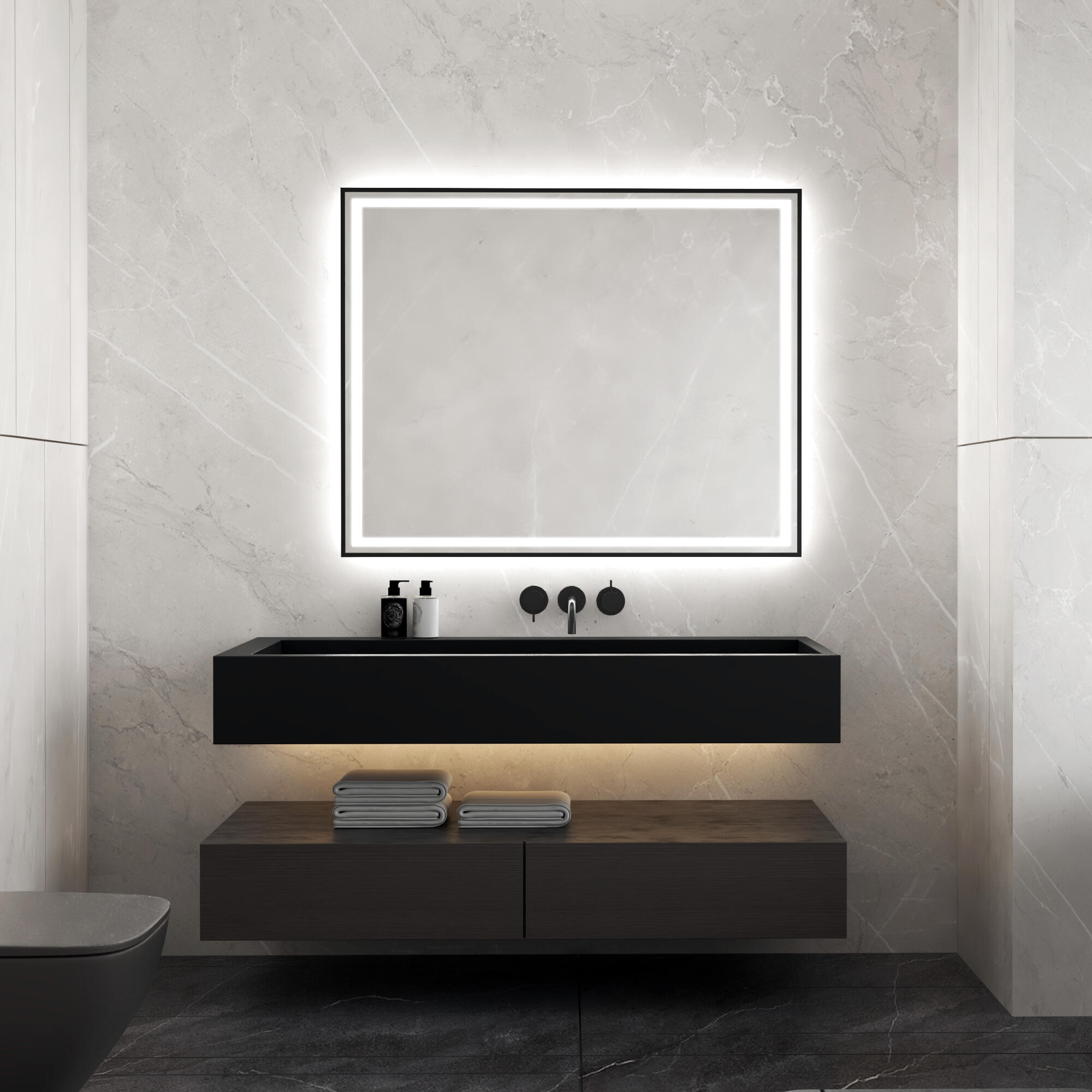 Espejo de baño con luz led denzo 100x80cm