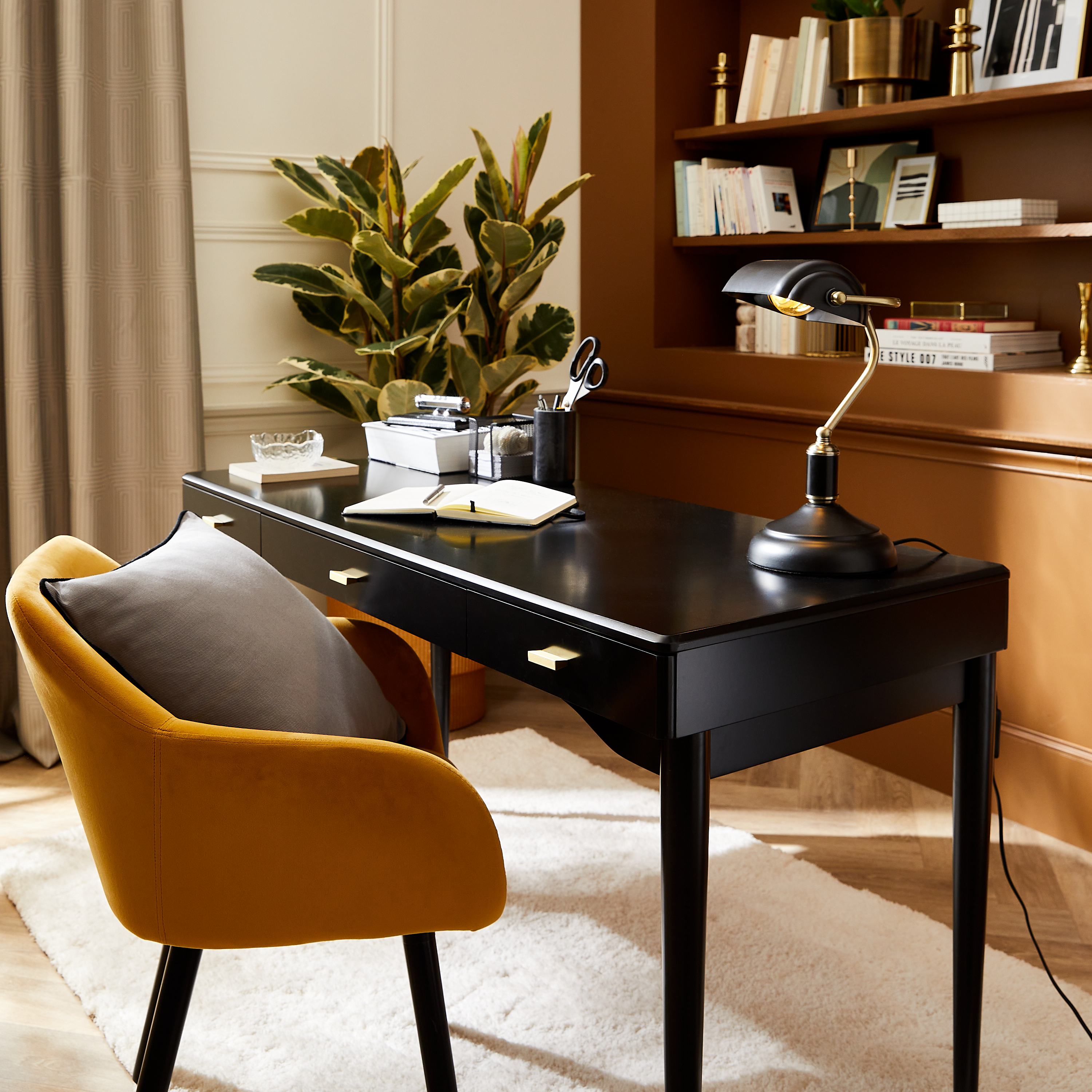 Lámpara de mesa compatible con casquillo E27 Anita INSPIRE con estructura hierro negro pantalla negra de hierro alimentación a red - 13