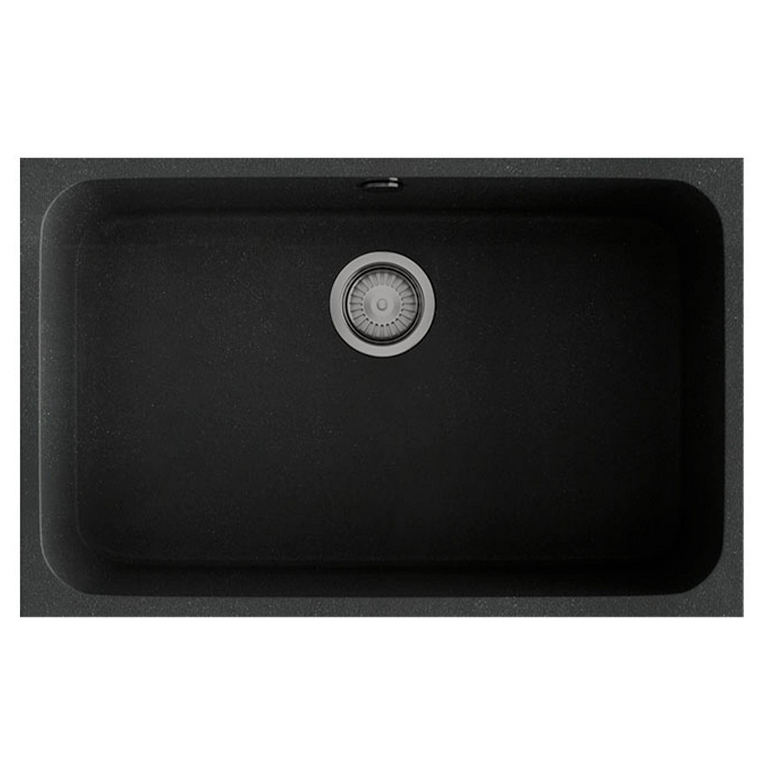 Fregadero 1 seno rectangular poalgi gandia hekla basalt negro 74x44.5 cm