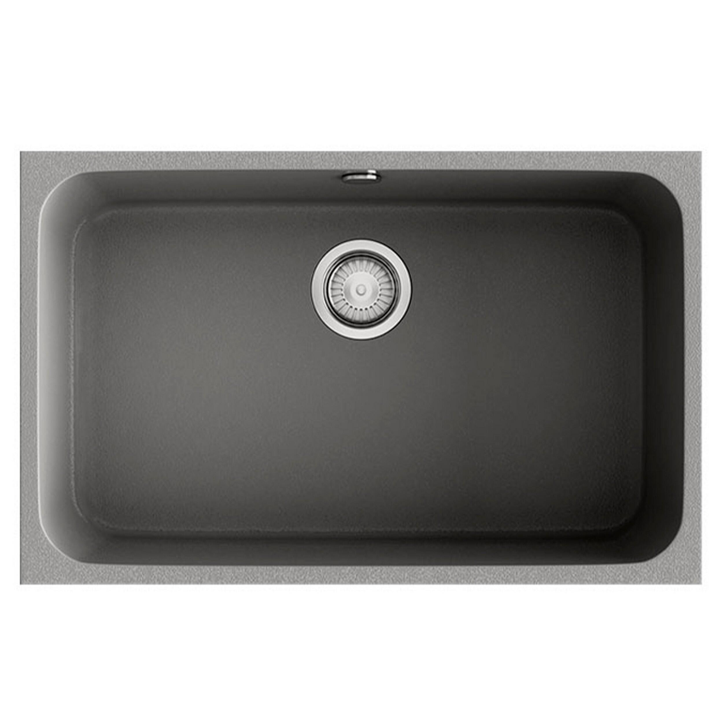 Fregadero 1 seno rectangular poalgi gandia hekla ash gris 74x44.5 cm