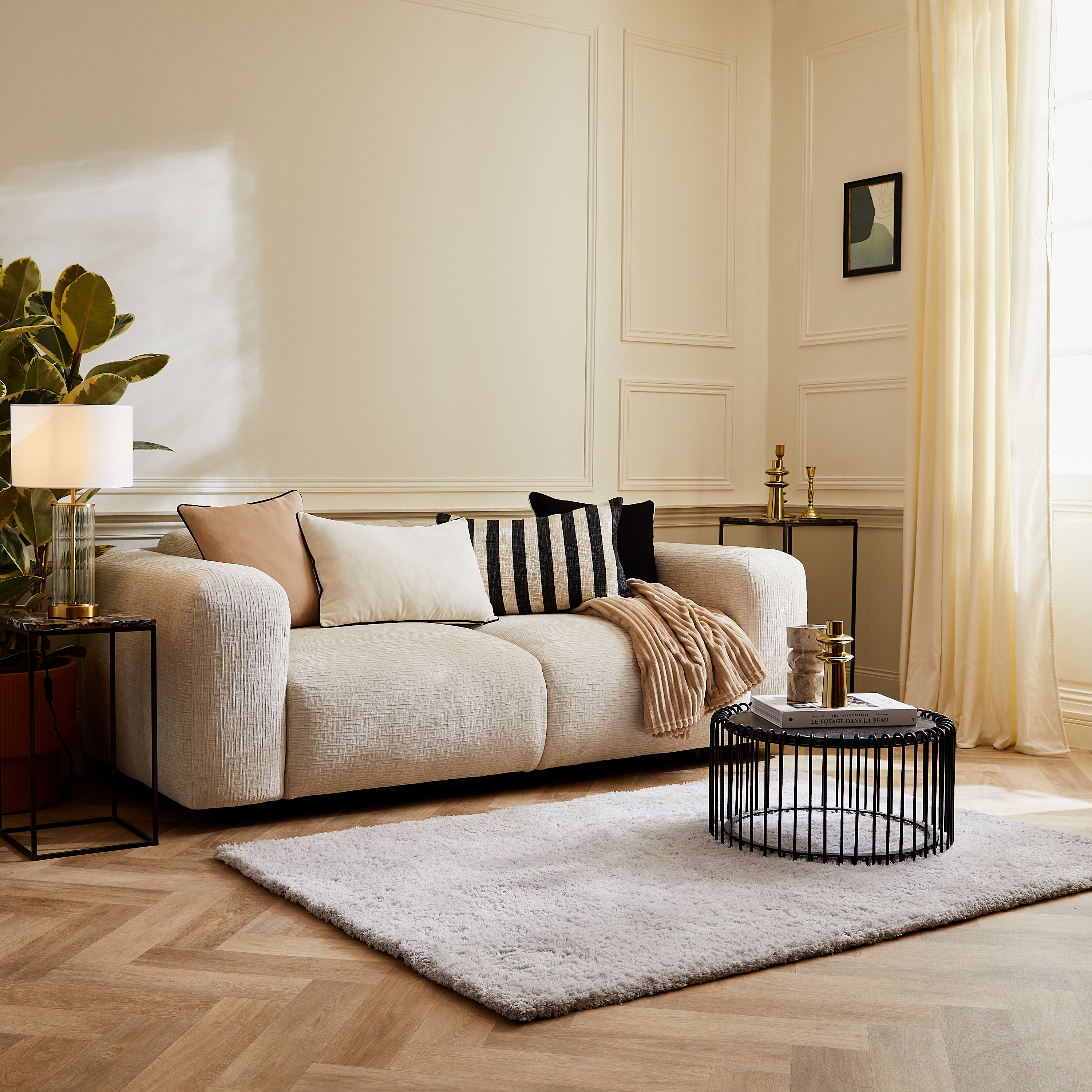 Lampe Mamio, verre, blanc, H.50 cm INSPIRE, E27 - 4