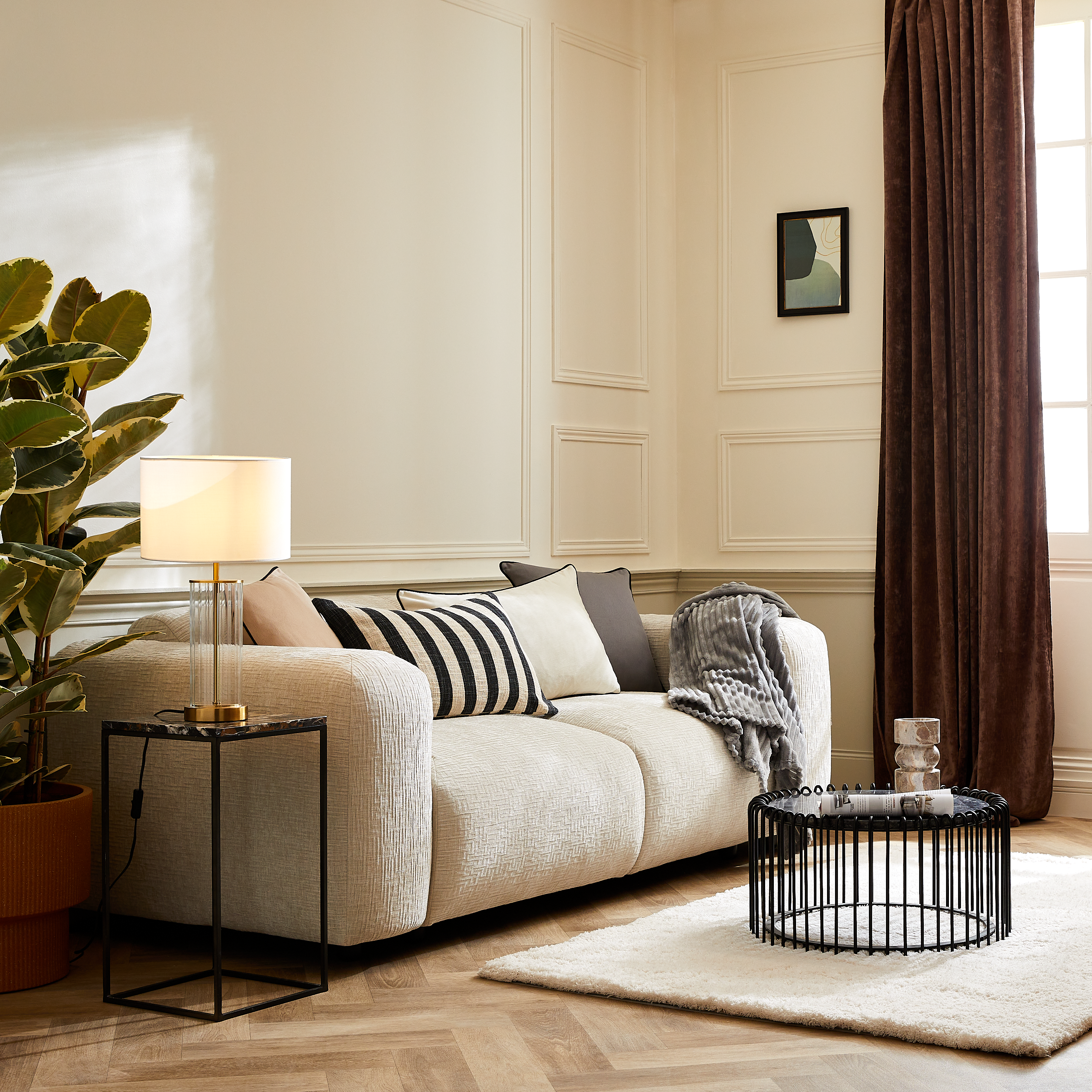 Lampe Mamio, verre, blanc, H.50 cm INSPIRE, E27 - 3