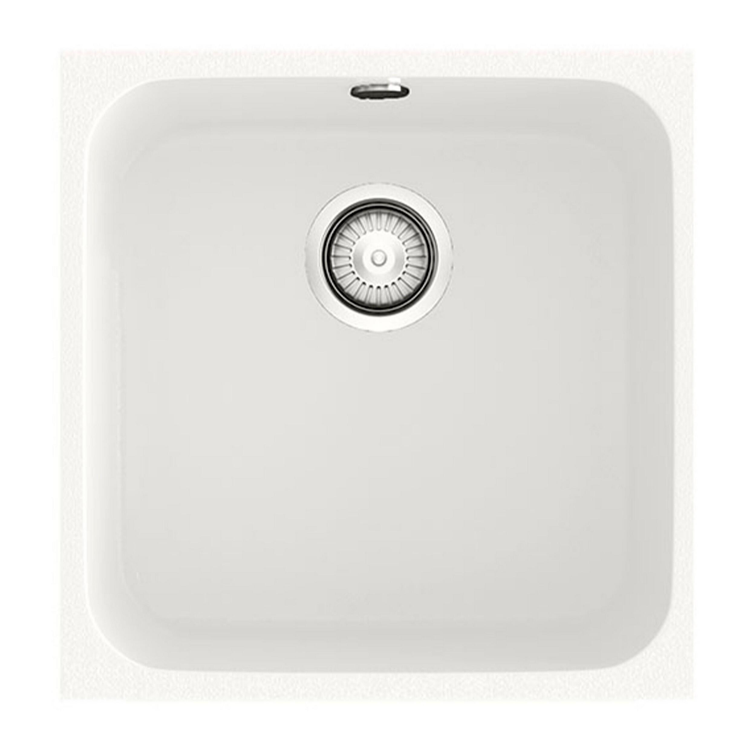 Fregadero 1 seno rectangular poalgi gandia hekla snow blanco 44x44.5 cm