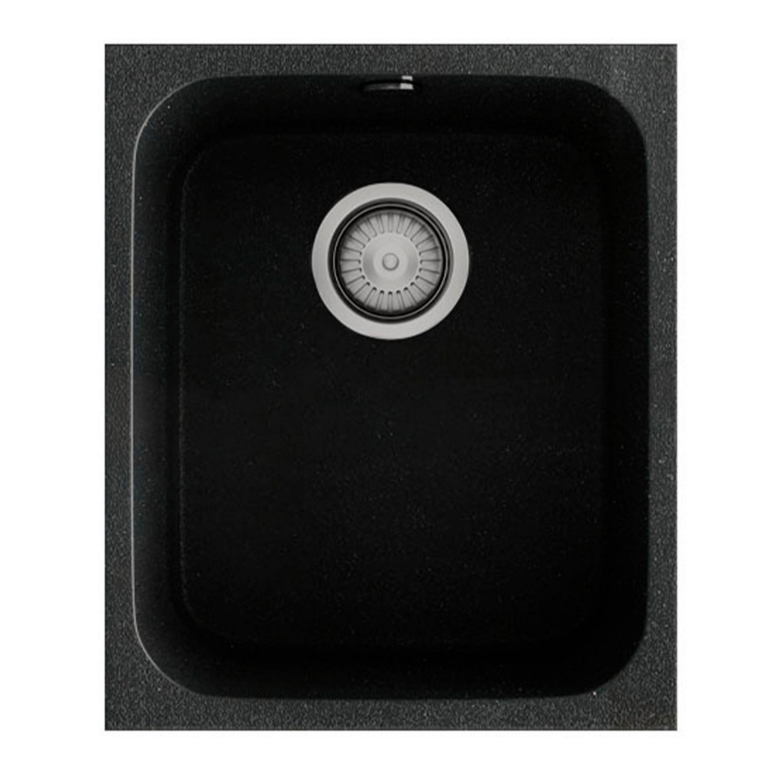 Fregadero 1 seno rectangular poalgi gandia hekla basalt negro 38x44.5 cm