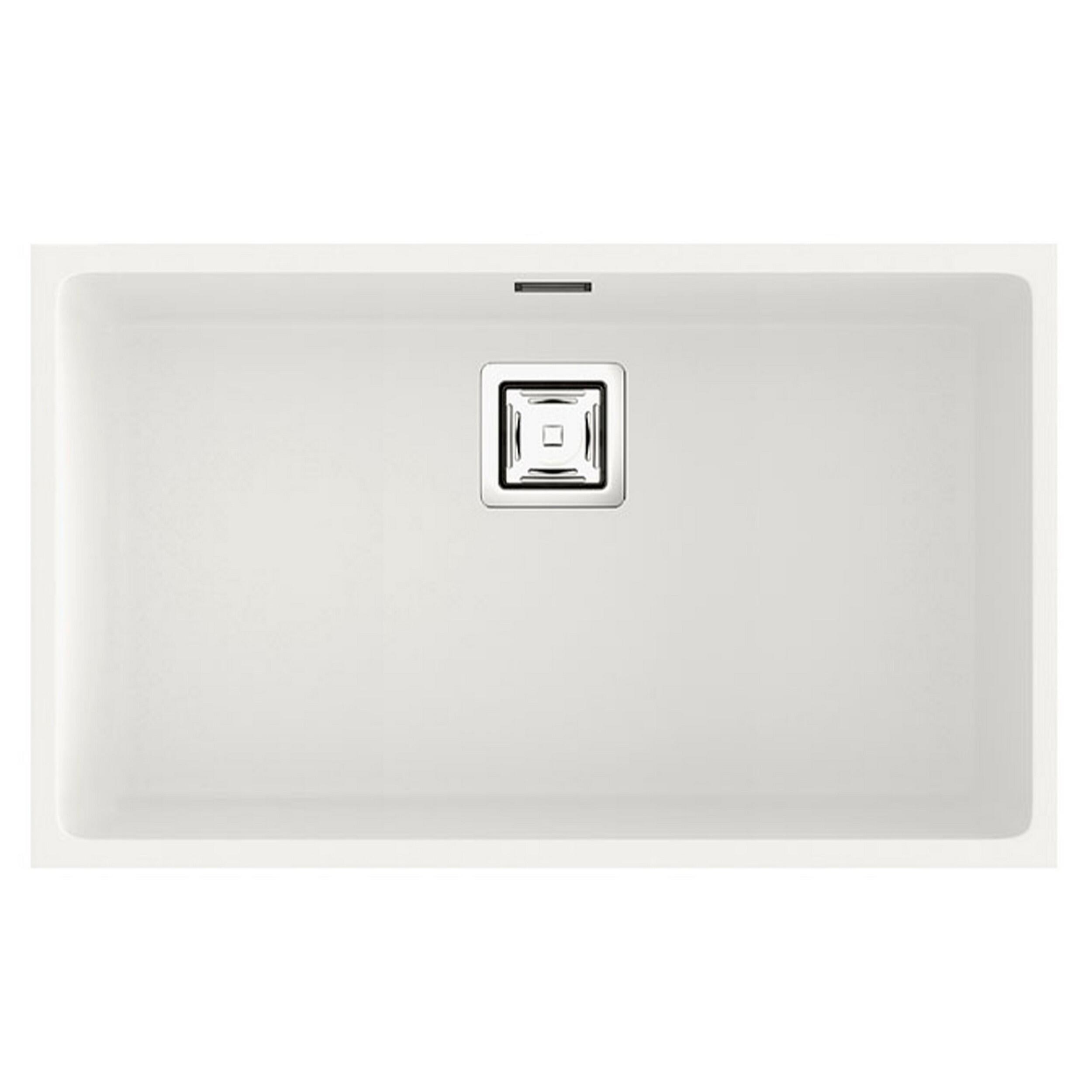 Fregadero 1 seno rectangular poalgi zie hekla snow blanco 75x45 cm