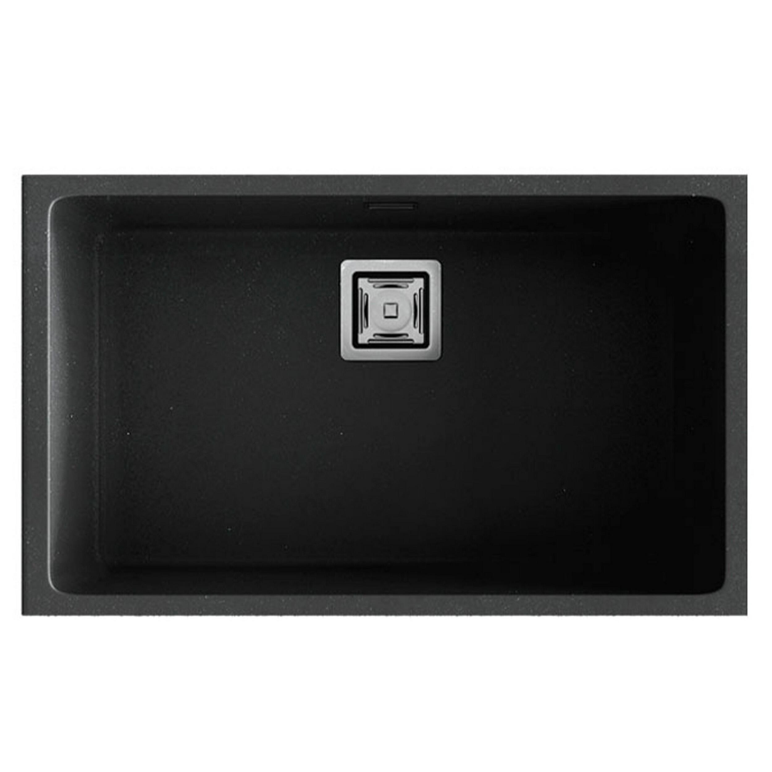 Fregadero 1 seno rectangular poalgi zie hekla basalt negro 75x45 cm