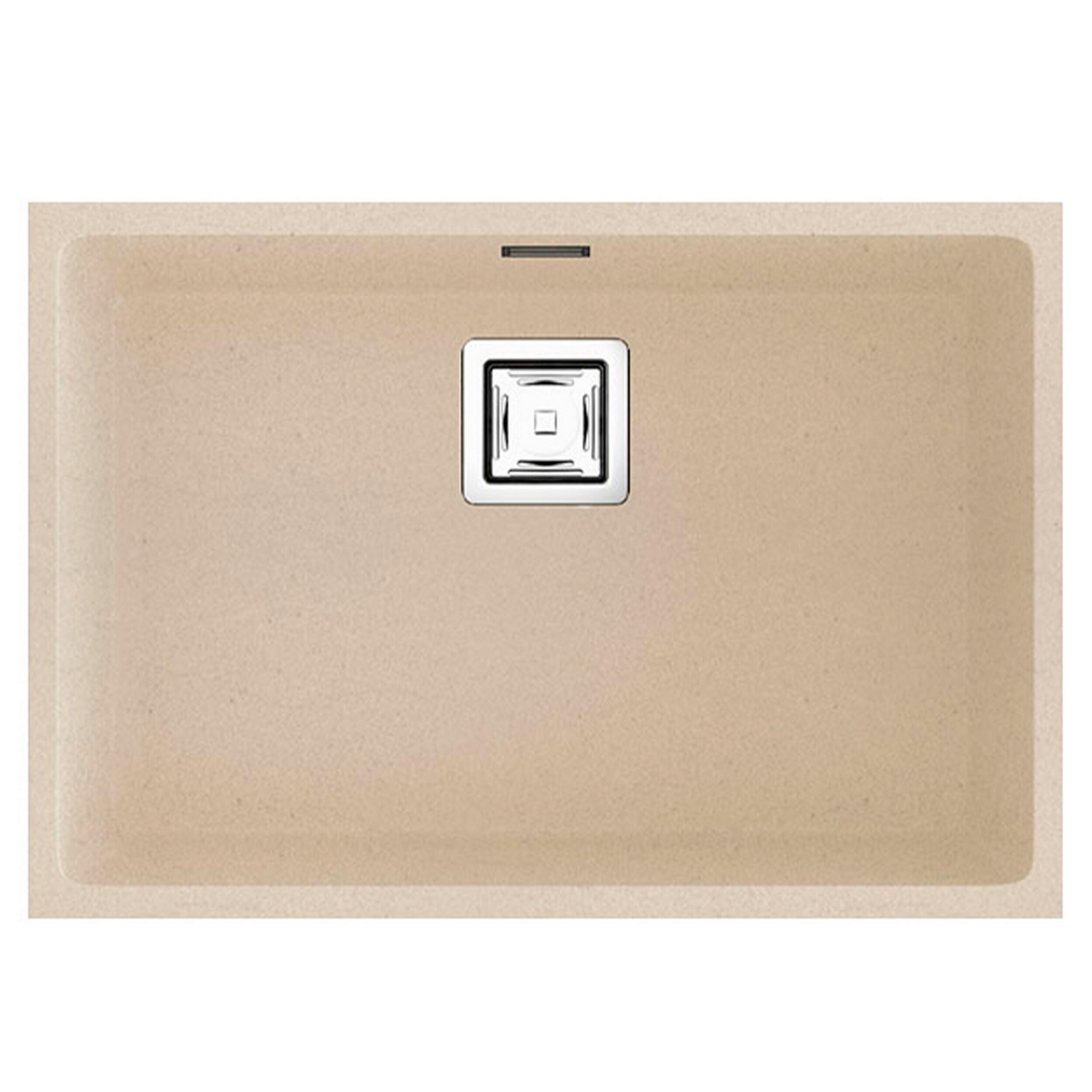 Fregadero 1 seno rectangular poalgi zie hekla pumice beige 65x45 cm