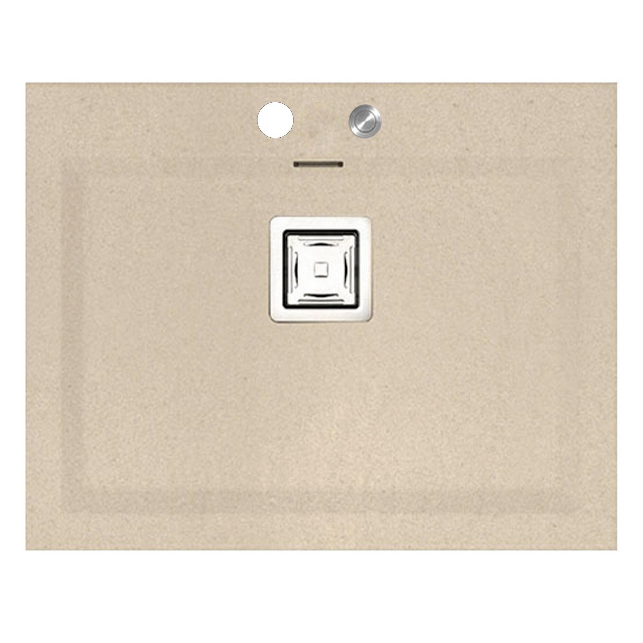 Fregadero 1 seno rectangular poalgi kobus hekla bajo pumice beige 66x52 cm