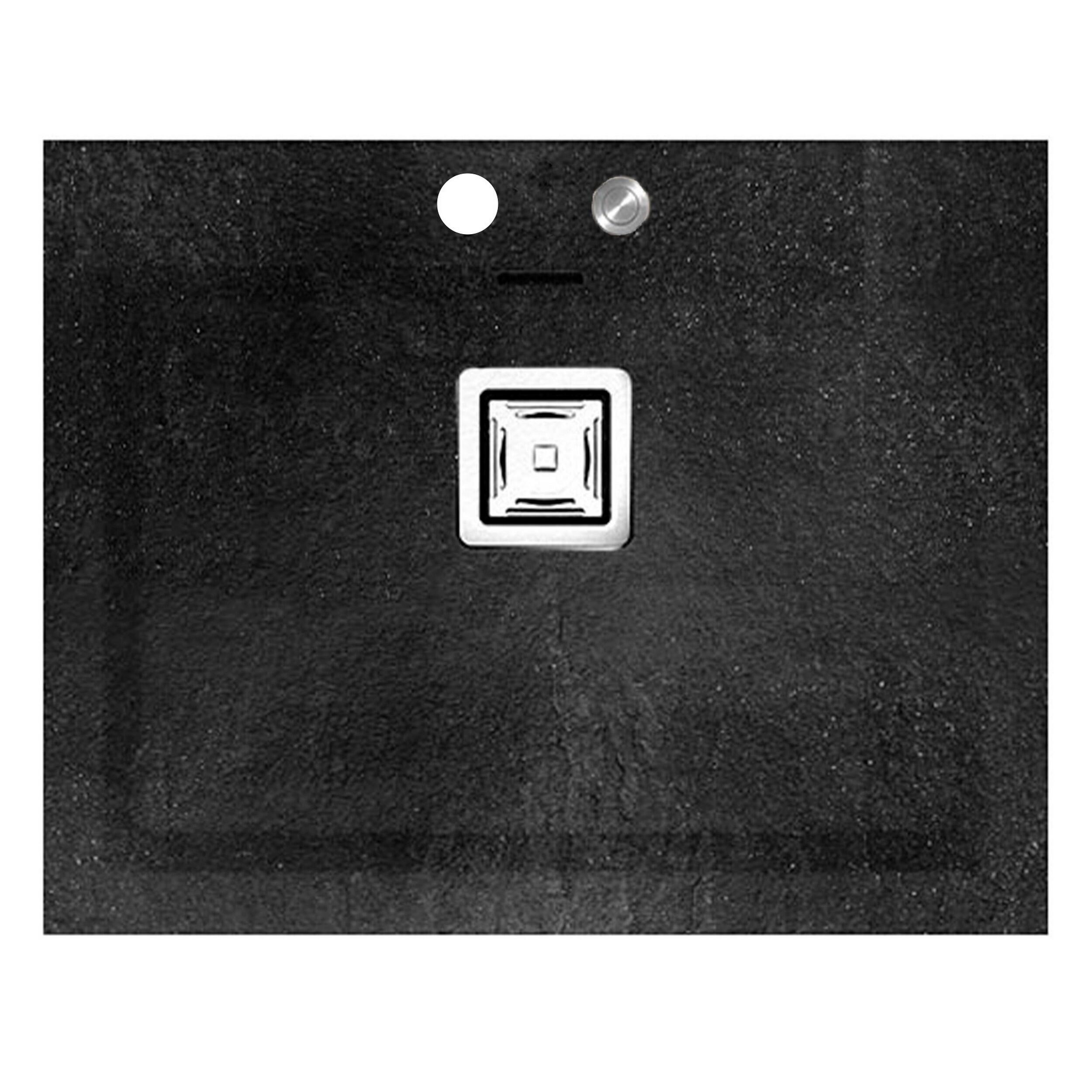 Fregadero 1 seno rectangular poalgi kobus hekla bajo basalt negro 66x52 cm