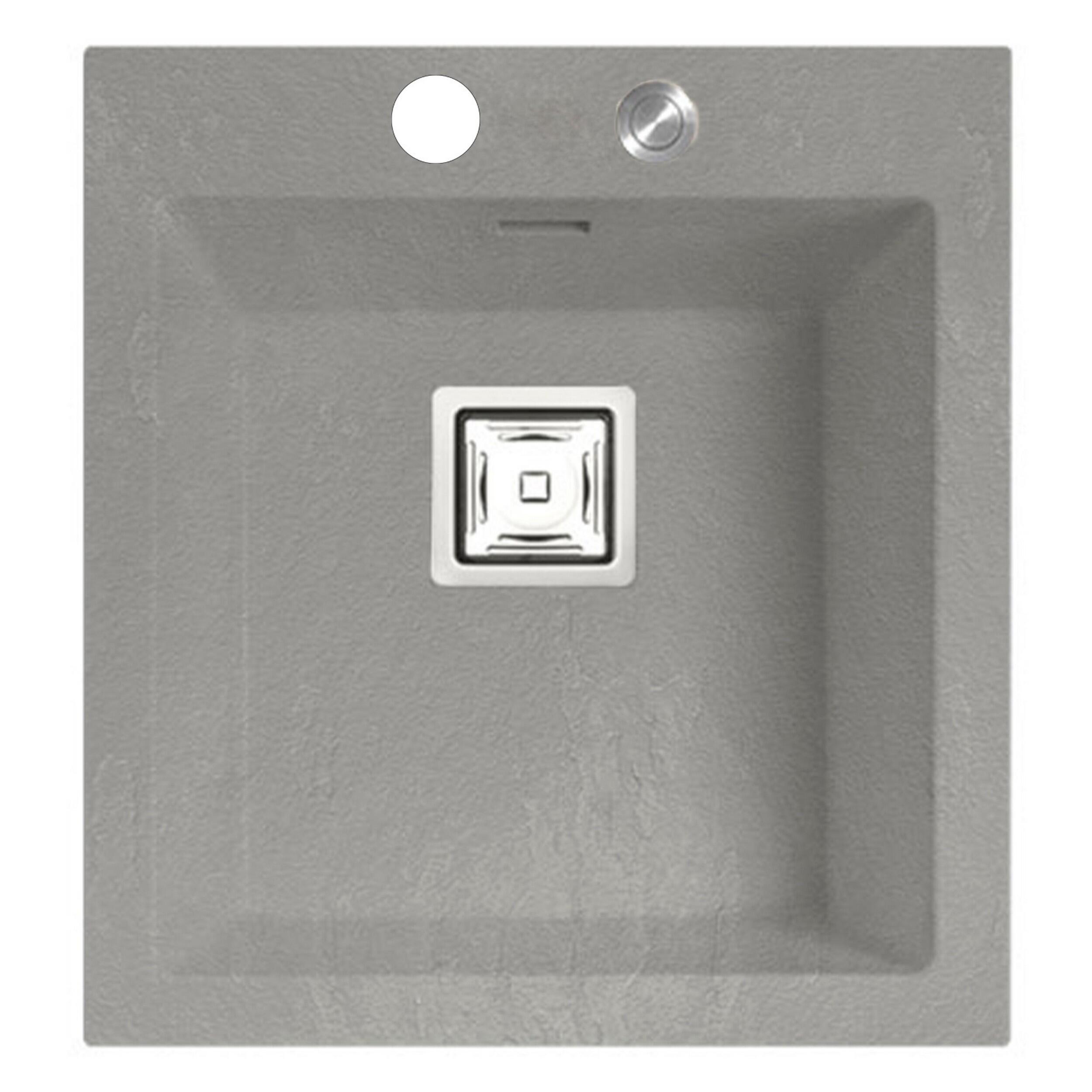 Fregadero 1 seno rectangular poalgi kobus hekla bajo ash gris 46.8x52 cm