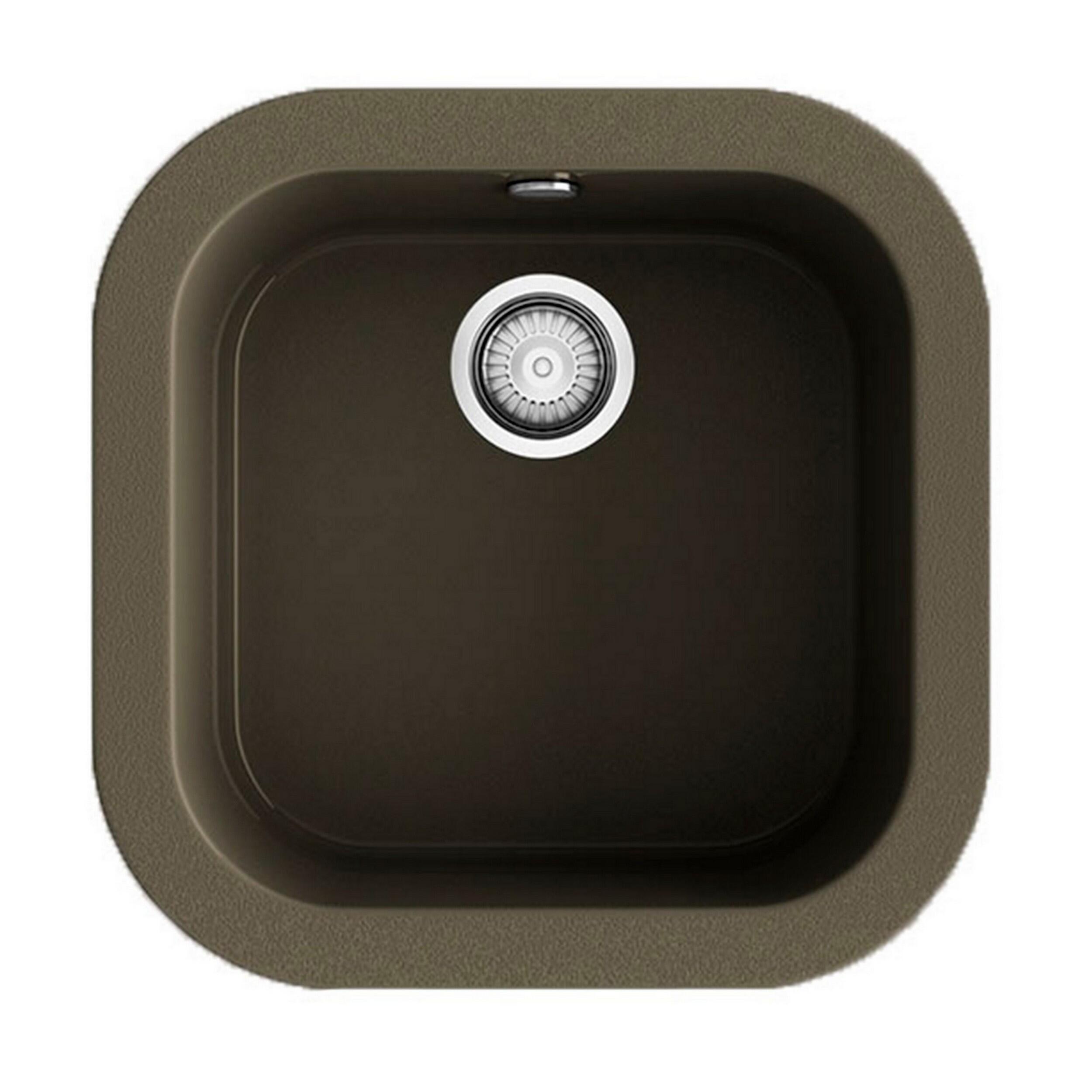 Fregadero de resina poalgi marrón 49x49 cm