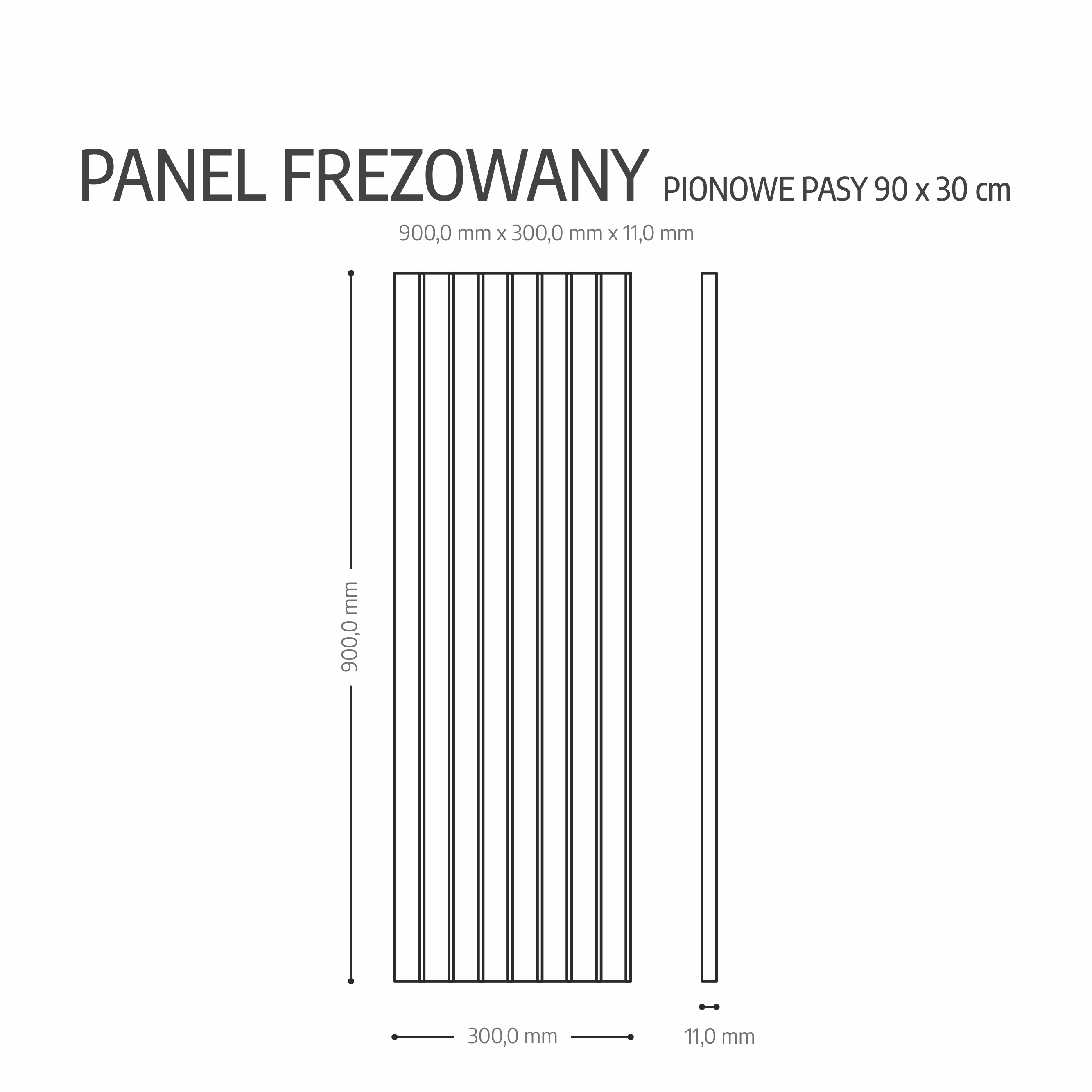 Panel ścienny MDF dekoracyjny pionowe pasy frezowany 30x90cm Fllow - 4