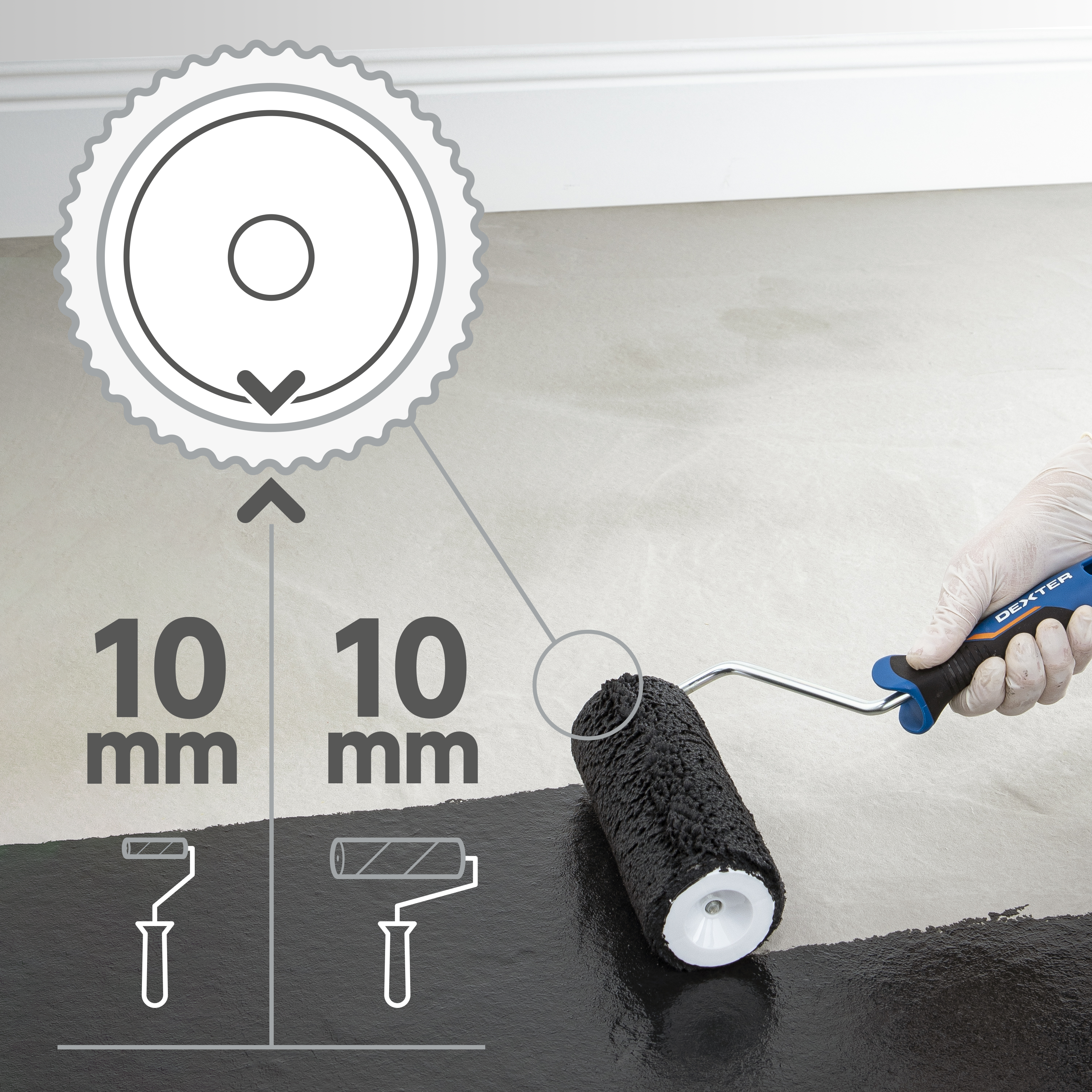 wałki do malowania podłóg dexter leroy merlin bez śladu - 1