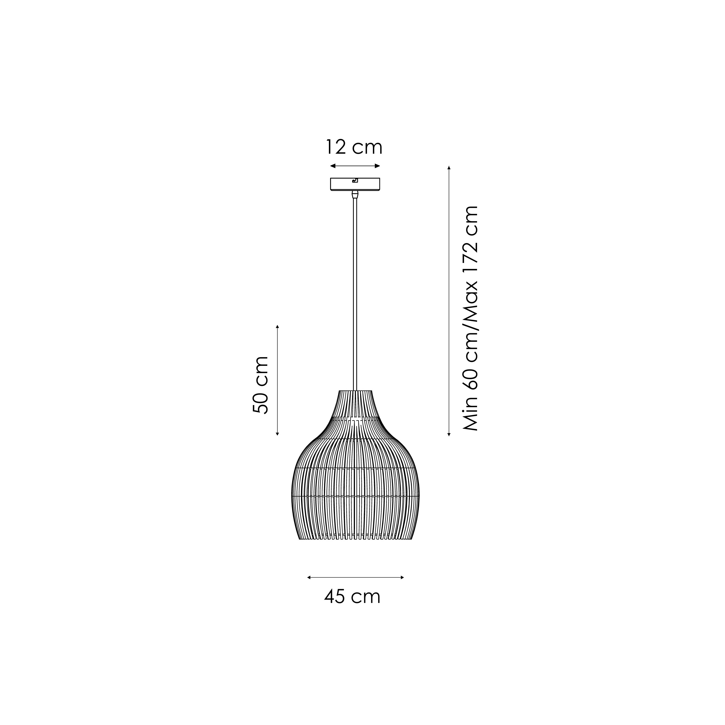 Lampa wisząca Elongo rattan E27 Inspire - 8
