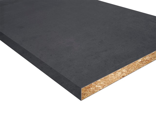 Encimera de cocina laminada hidrófuga Hudson piedra carbon mate 360x62 cm espesor 38mm