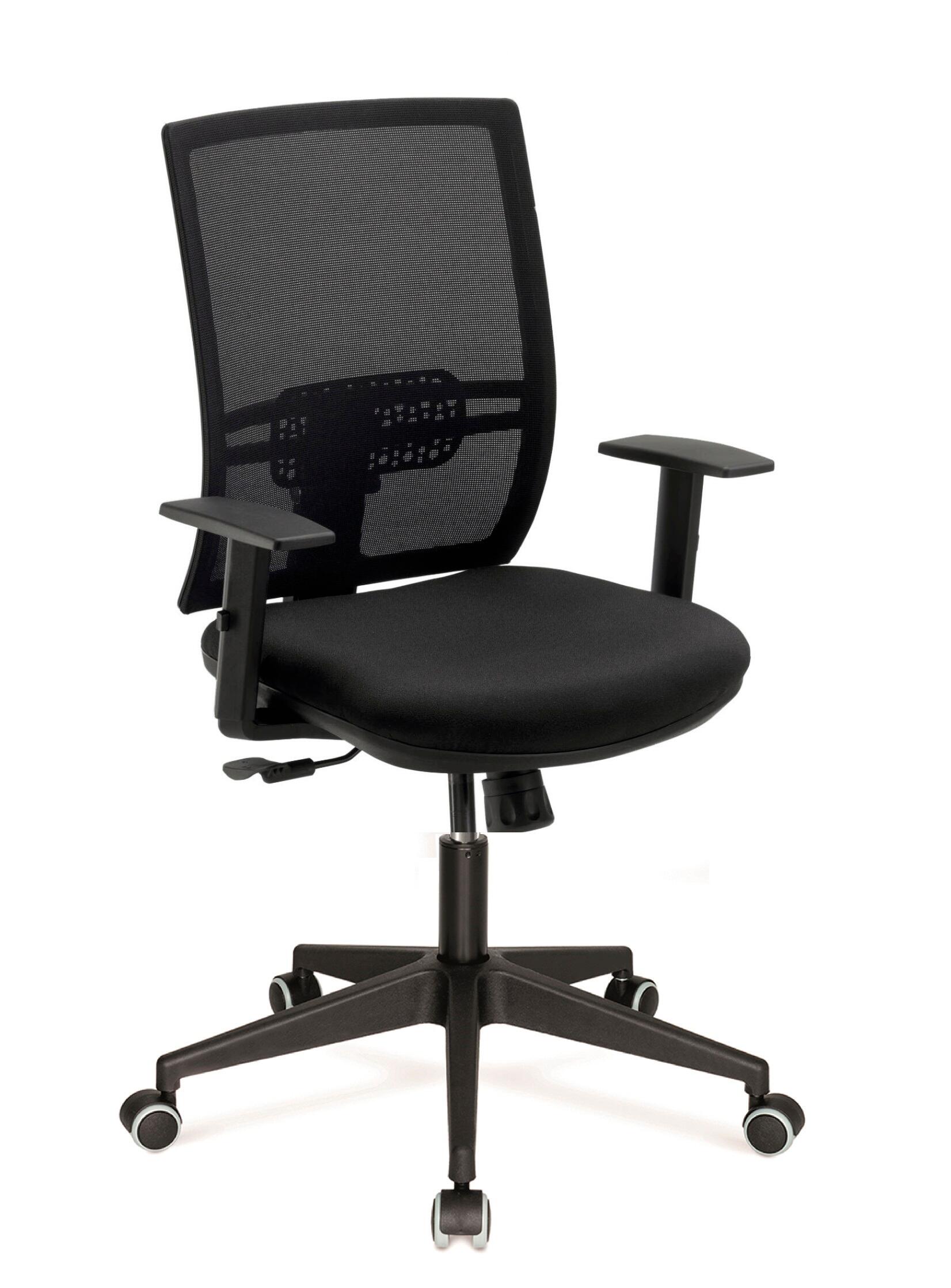 Silla de escritorio kubo color negro con ruedas de 106x50x45cm