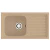 VBChome Fregadero De Granito Beige 43 X 50 Cm Con Grifo Para Fregadero Individual, Empotrable, Moteado, Reversible, Con Sifón