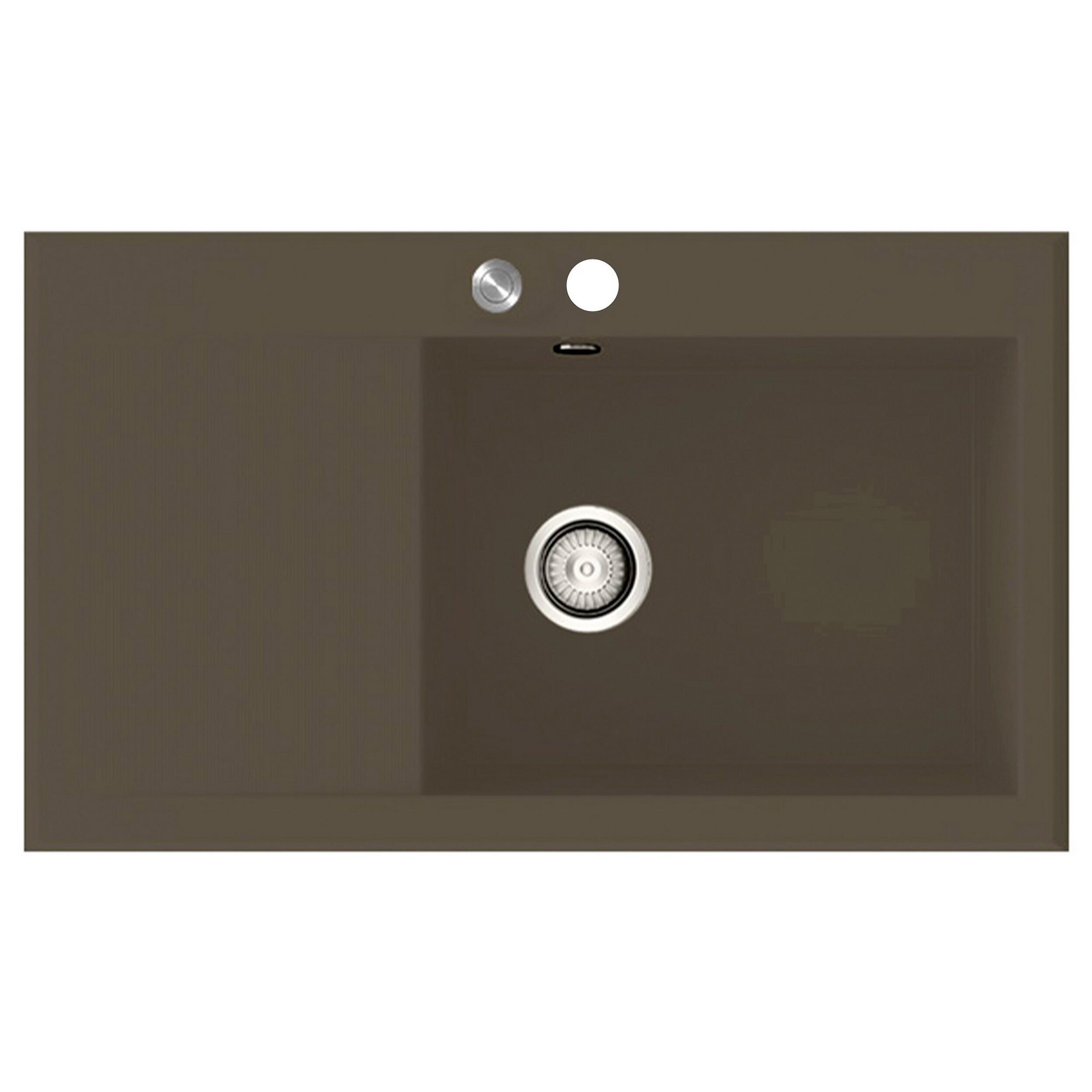 Fregadero seno con escurridor de resina rectangular poalgi shira 503 52 x 86 cm