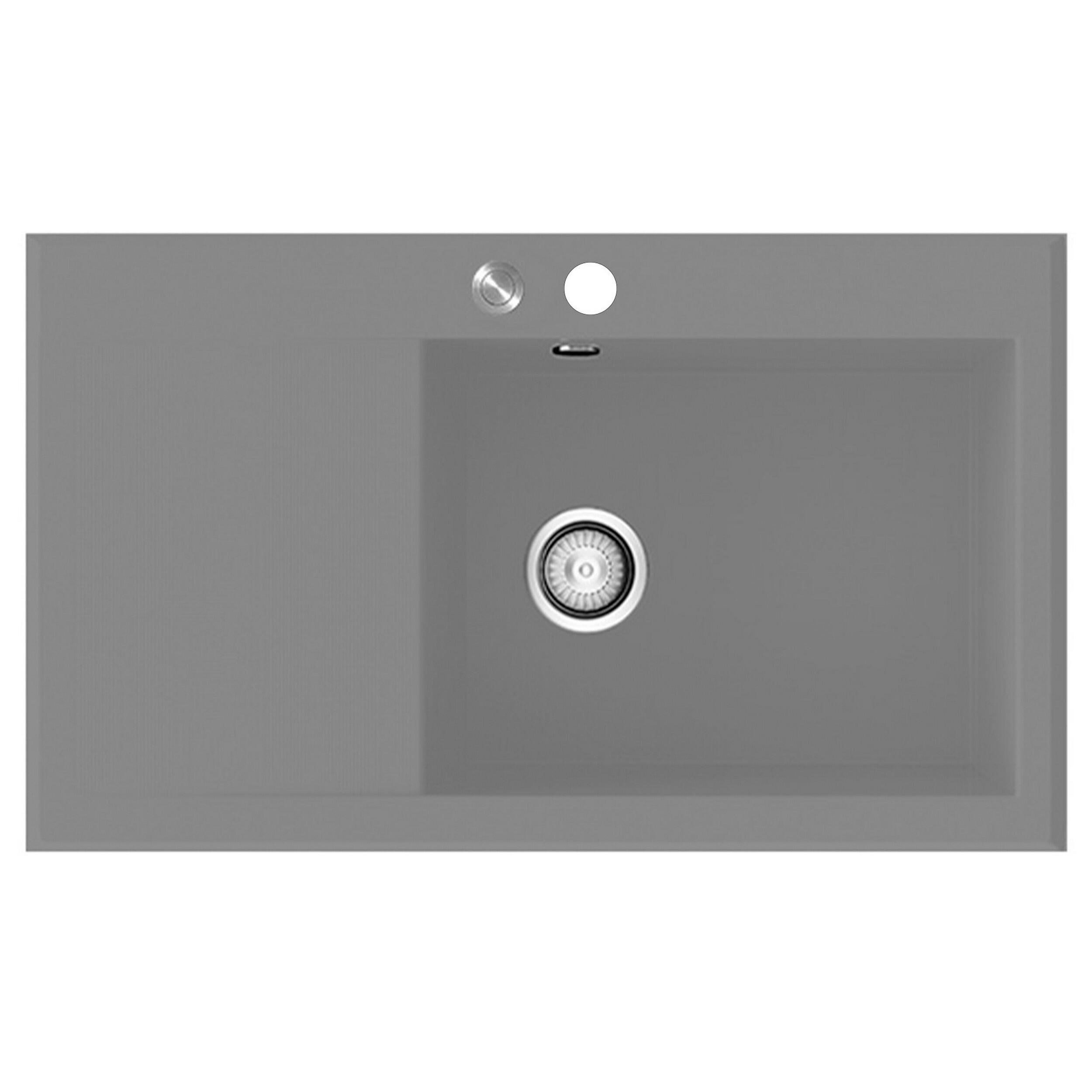 Fregadero seno con escurridor de resina rectangular poalgi shira 503 52 x 86 cm