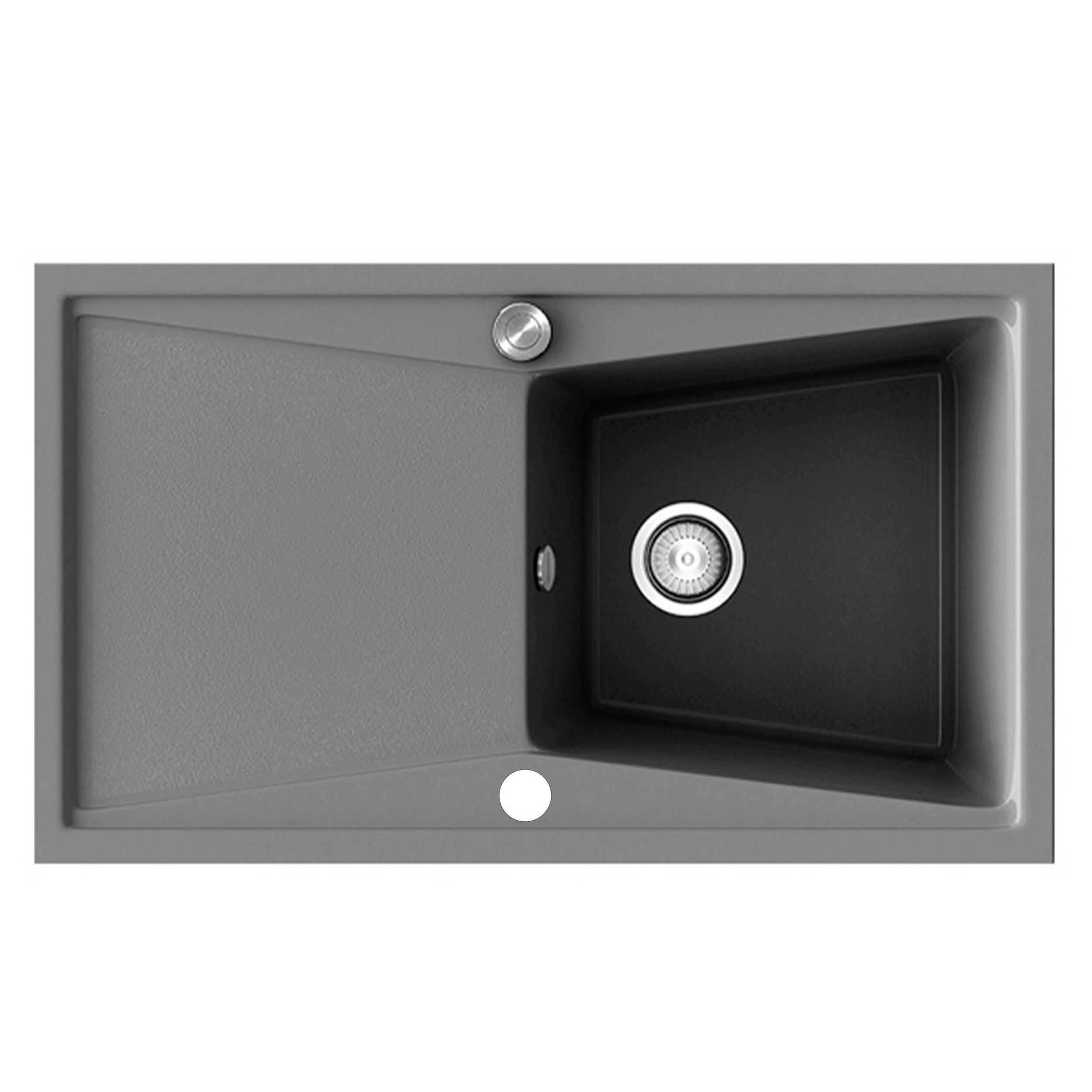 Fregadero seno con escurridor de resina rectangular poalgi kuma 303 51 x 86 cm