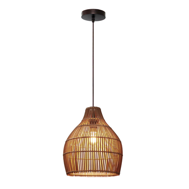 Suspension Elongo rotin, beige, Diam.30 cm INSPIRE, E27