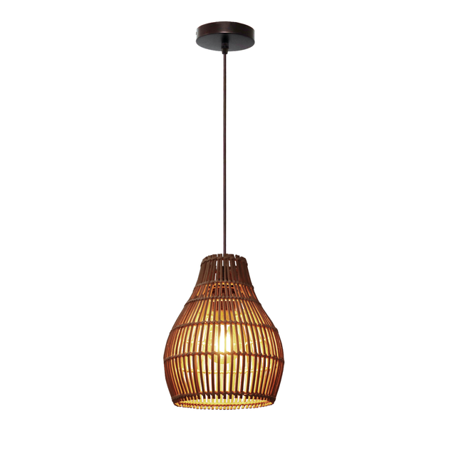 Suspension Elongo rotin, beige, Diam.20 cm INSPIRE, E27