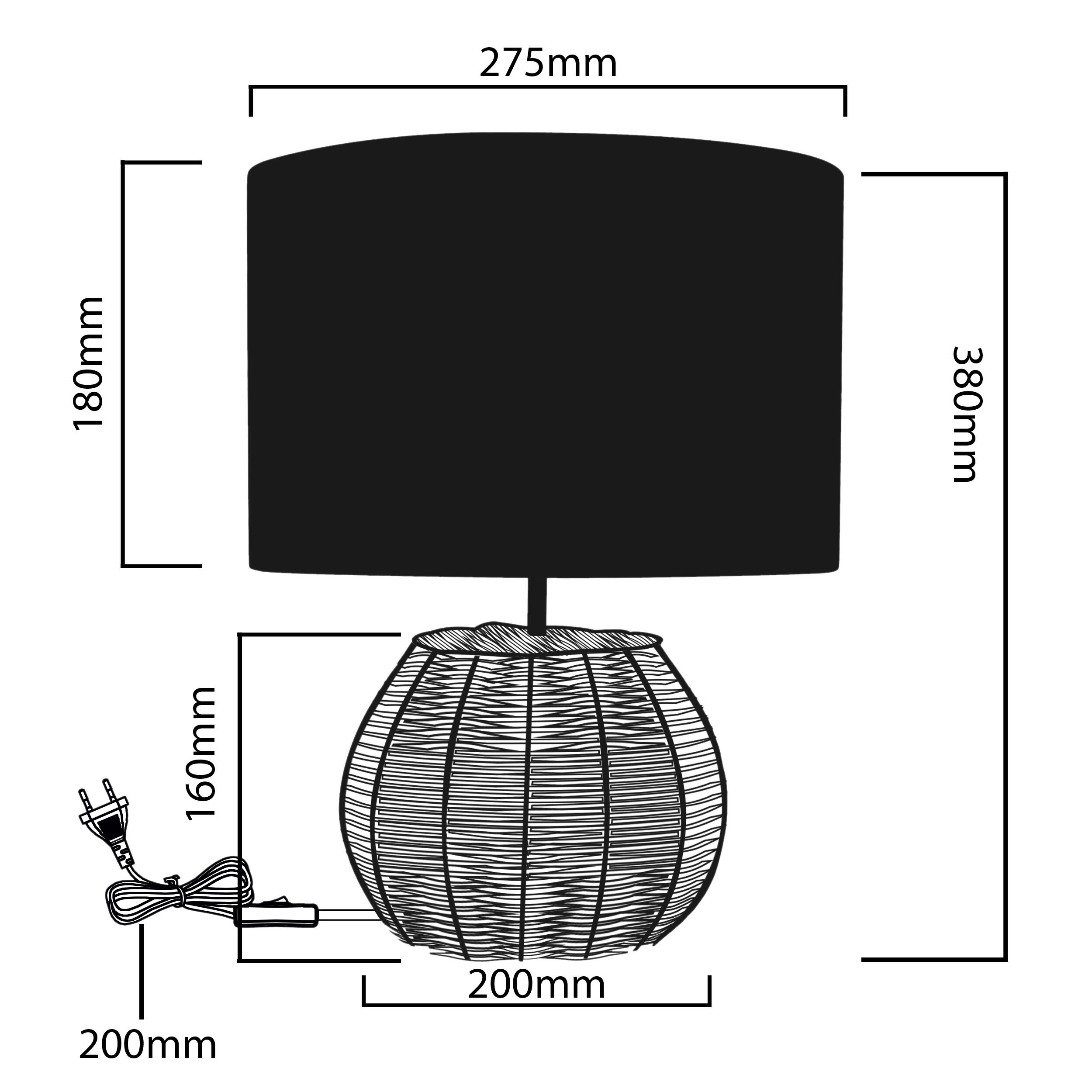 Lampa stołowa Cartu rattan biała E27 Inspire - 16