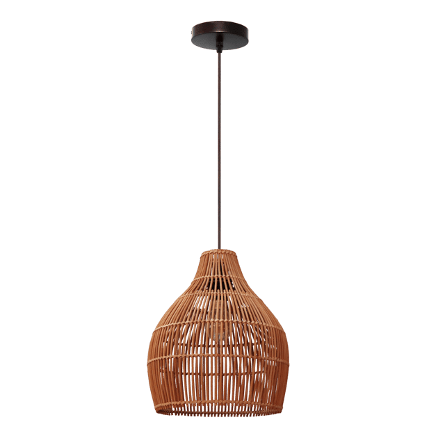 Candeeiro de teto suspenso ELONGO E27 1 luz D30cm RATTAN Inspire