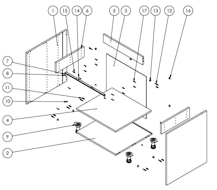 Caisson bas de cuisine DELINIA gris H.64 x l.60 x P.58 cm - 8