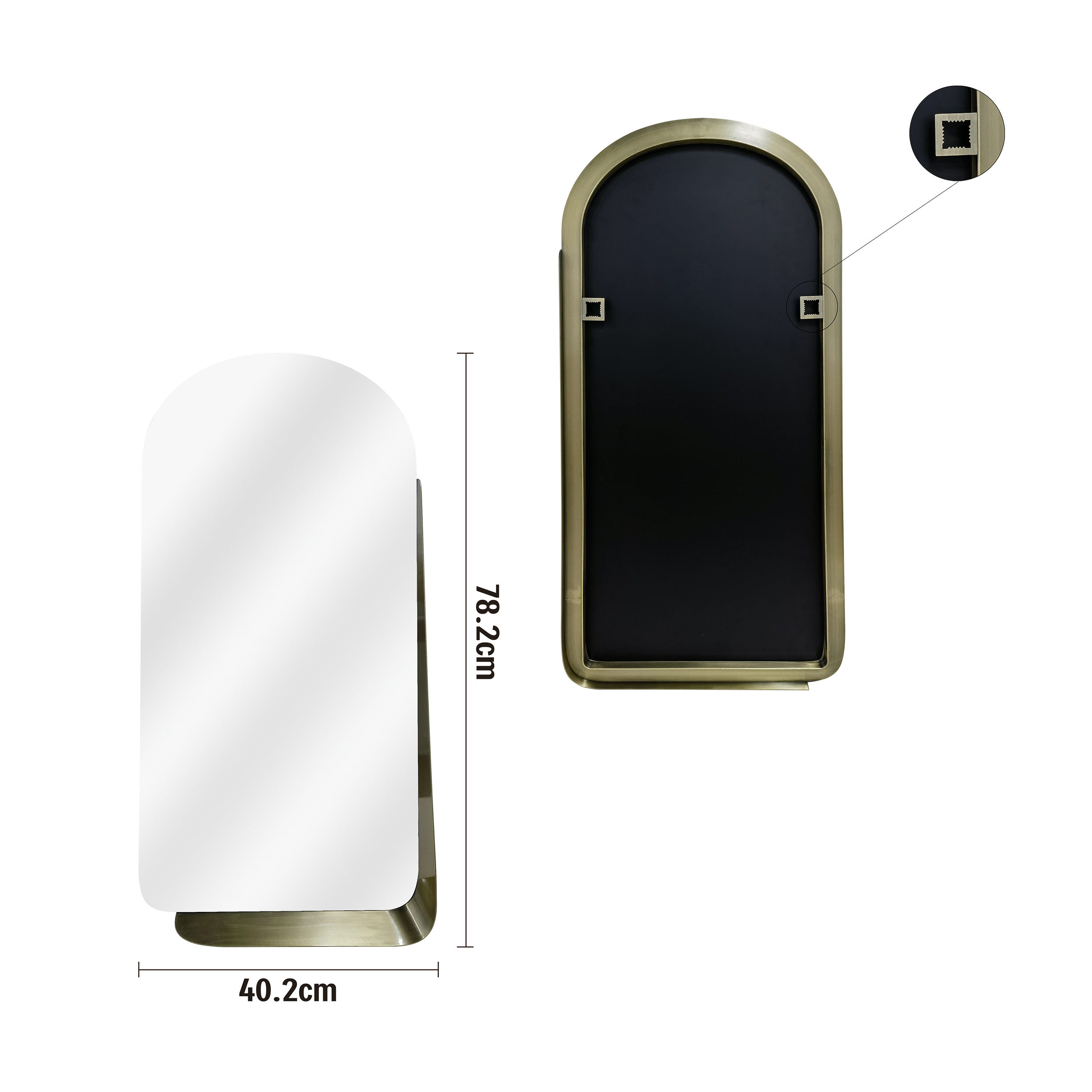 Espelho Brilia 40x78cm latao Inspire - 8