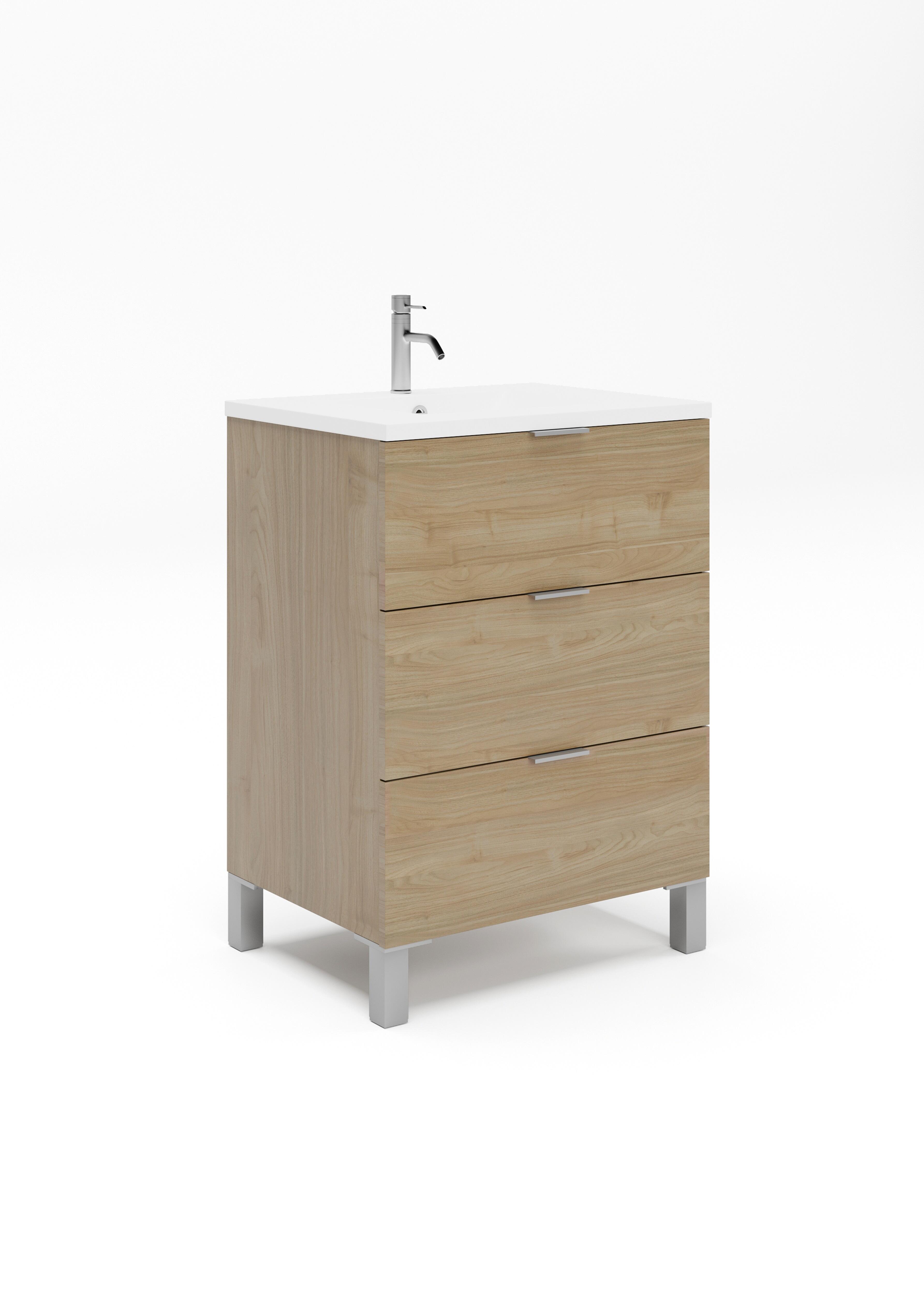 Mueble de baño lain roble claro 80x44.6 cm
