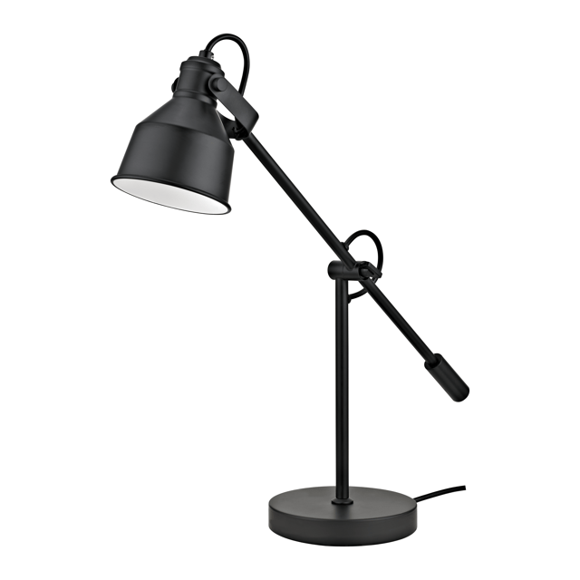 Lampe de bureau Ezio, fer, noir, H.48 cm INSPIRE, E27