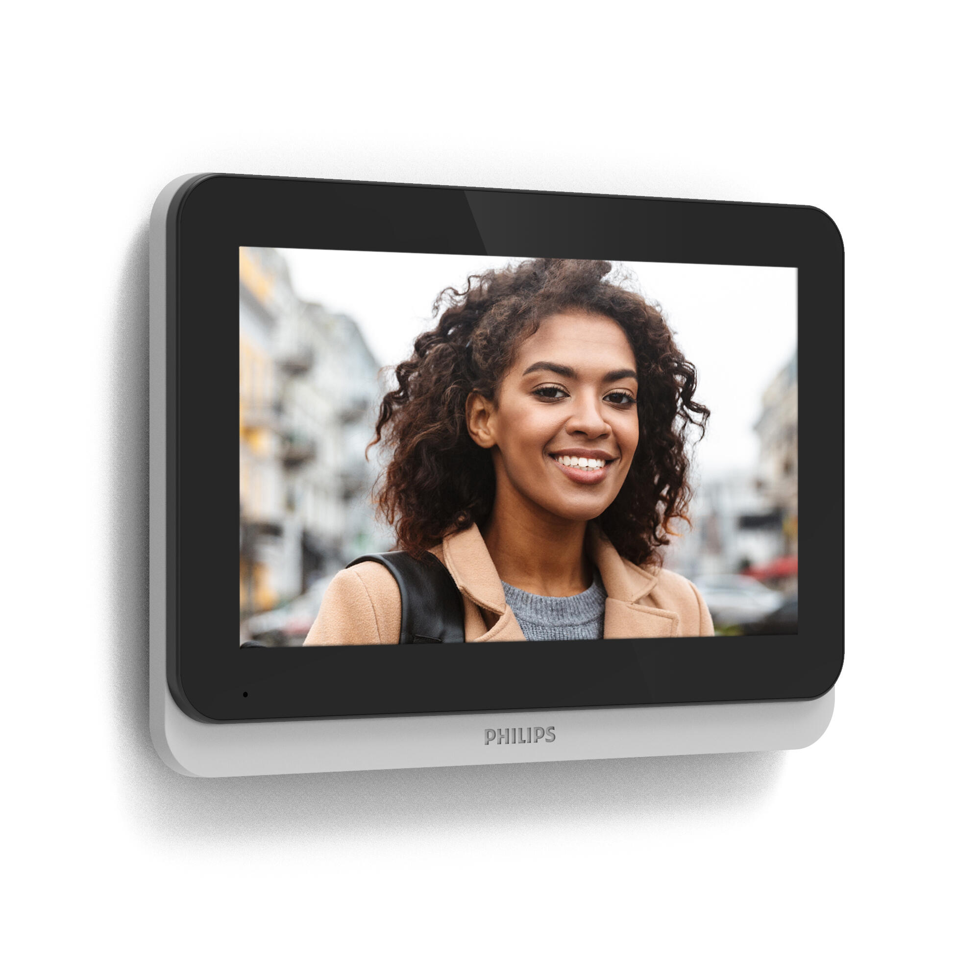 Le visiophone dispose d'un panel de six sonneries dont vous pouvez régler le volume. En plus, vous aurez la possibilité de télécharger la musique de votre choix en format MP3 et de la sélectionner comme sonnerie depuis l'application.								
 - 7