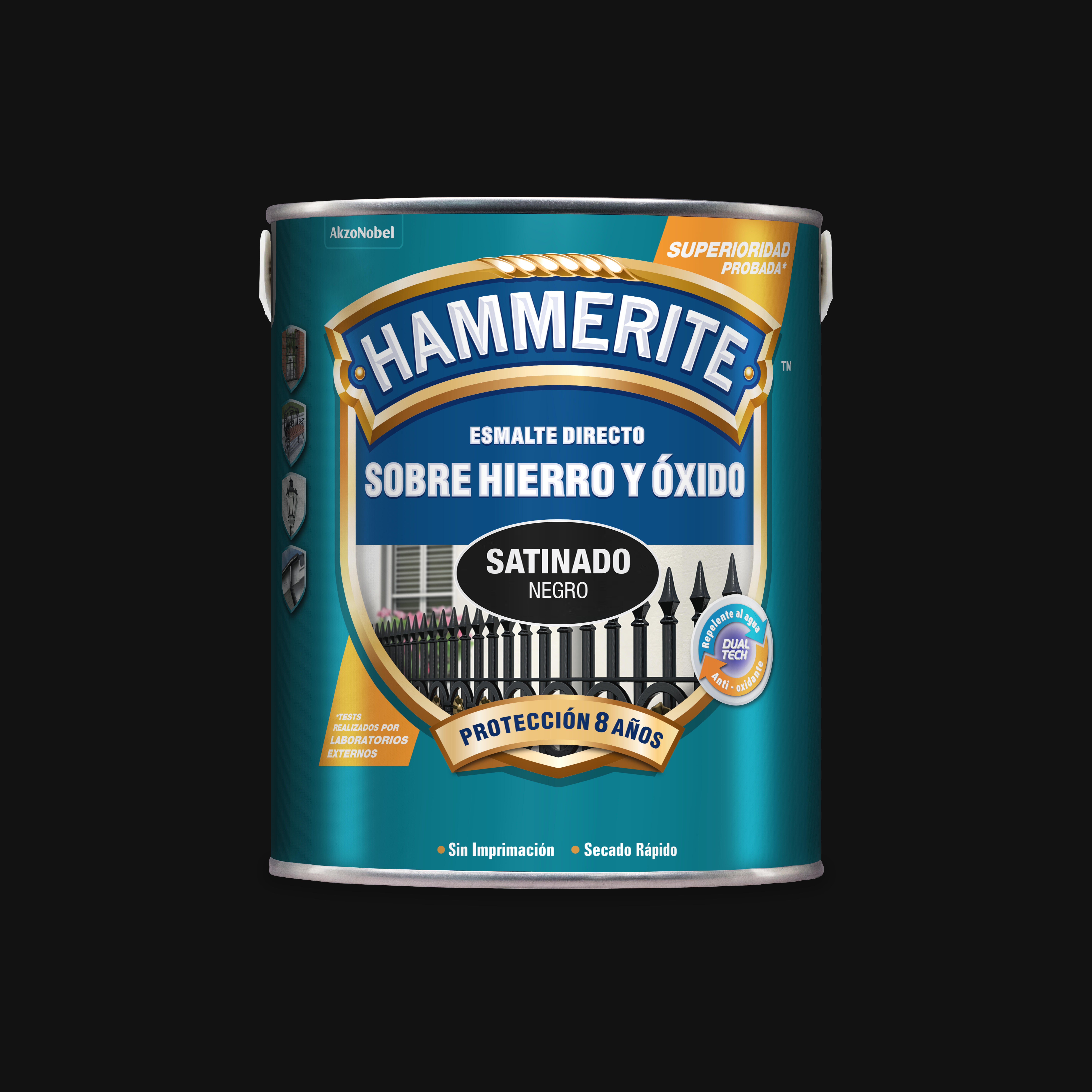 Bruguer hammerite esmalte metalico satinado negro 0.750l 5093689