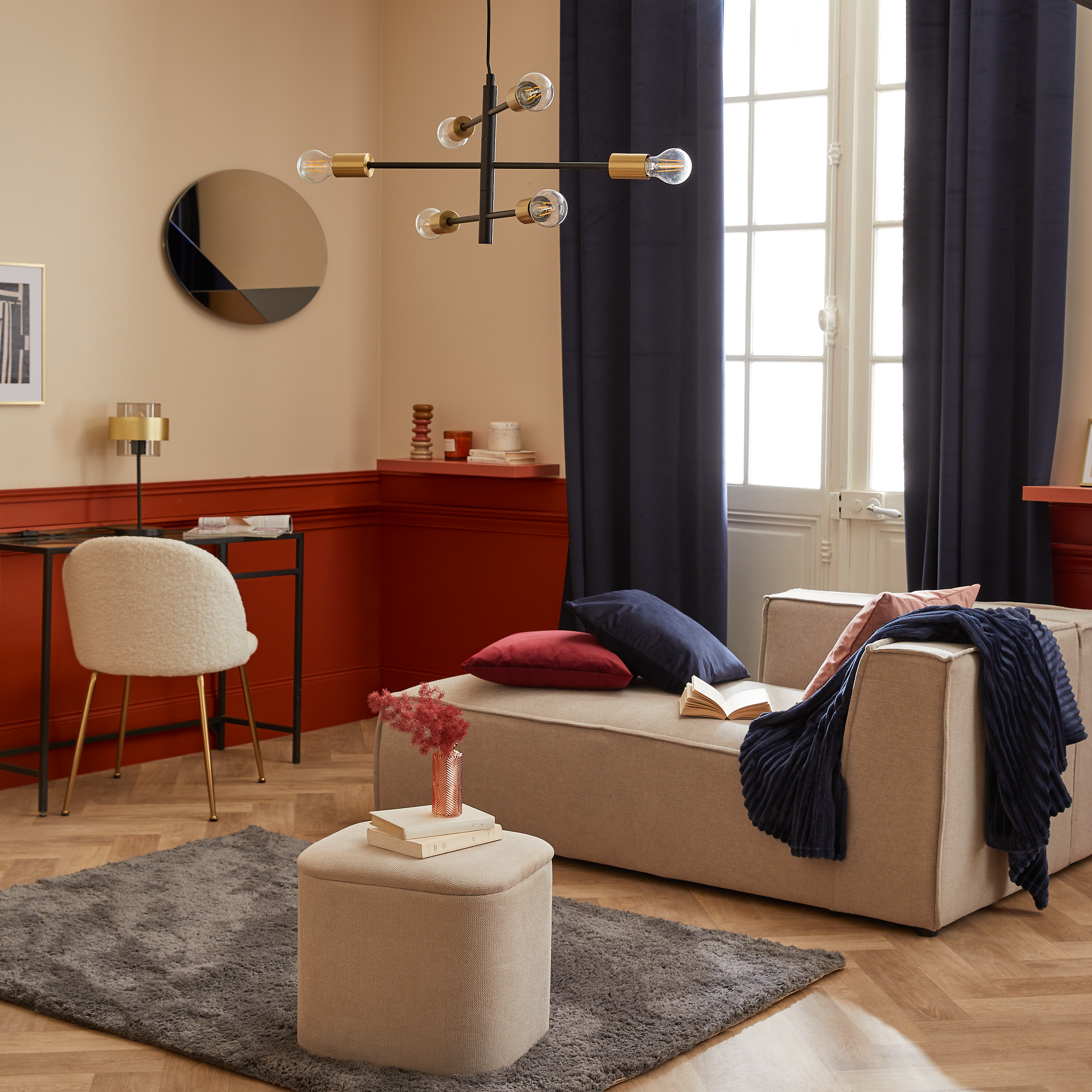 Plaid Lena, bleu l.130 x L.170 cm INSPIRE - 2