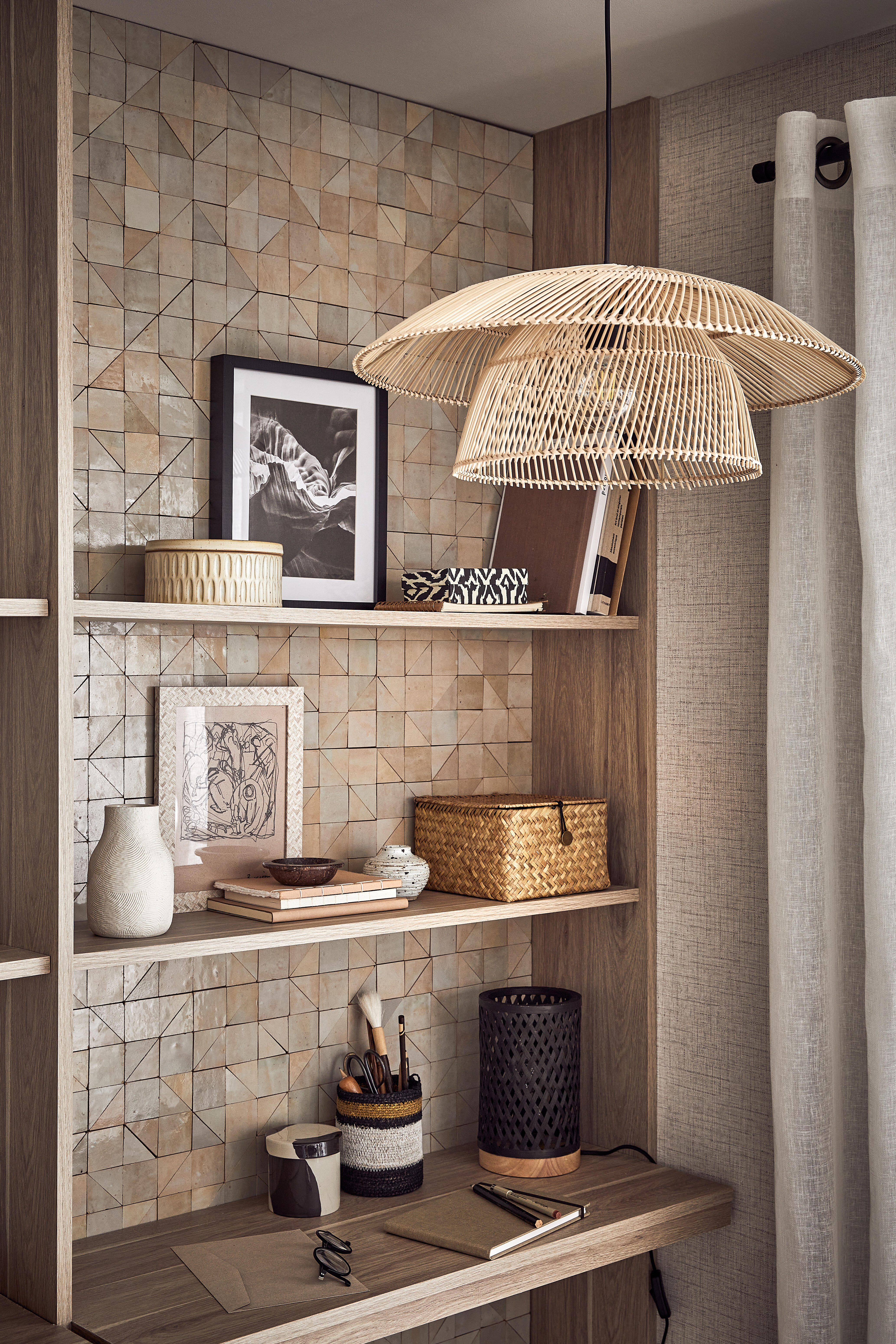 Voilage tamisant, Kaolin, beige H.240 x l.150 cm - 3