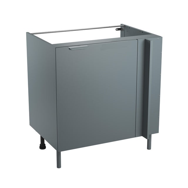 Meuble bas d'angle de cuisine Eleki gris 1 porte H87.1 x l80