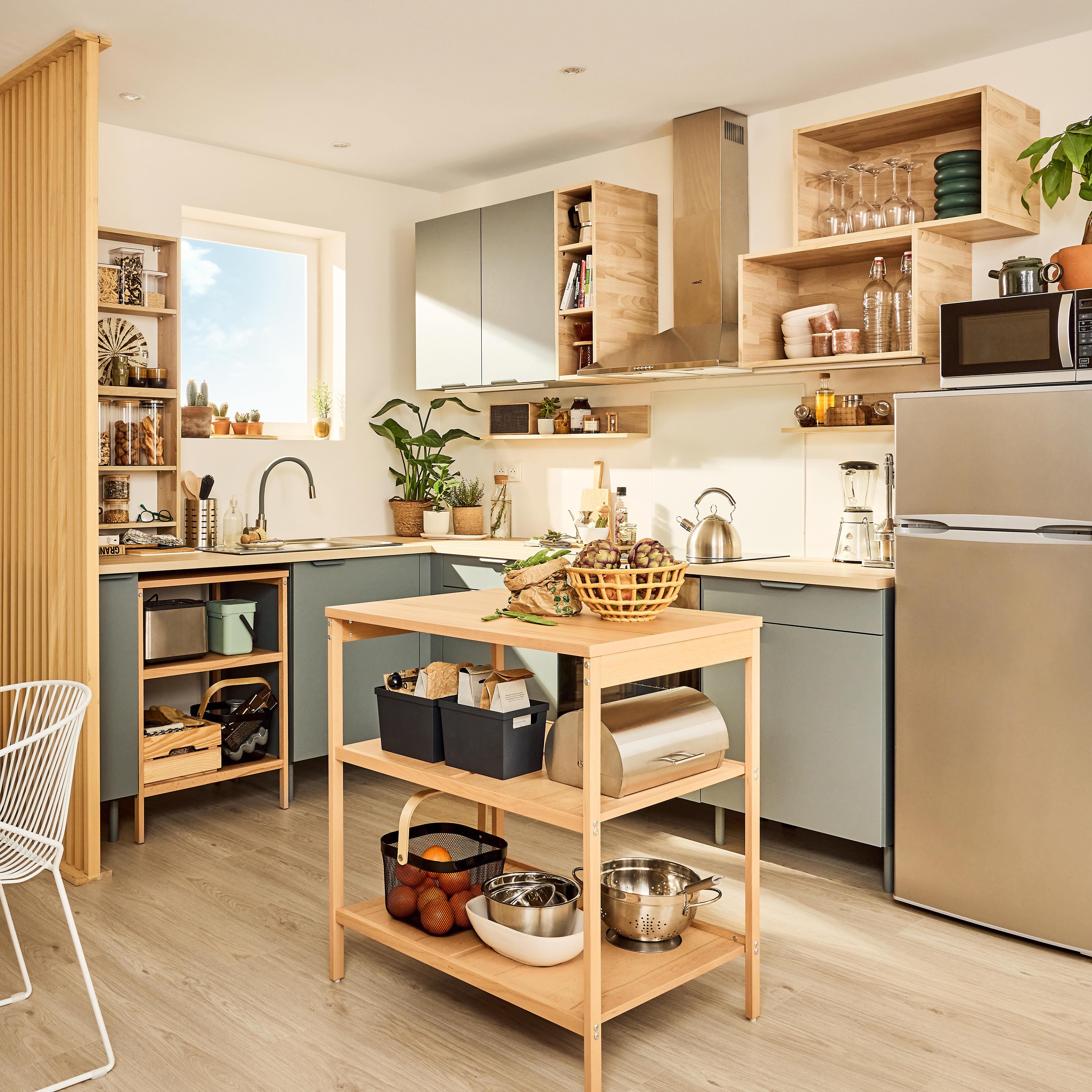 Plan îlot de cuisine bois Eleki, L.81 x P.58 x Ep.2,3 cm - 3