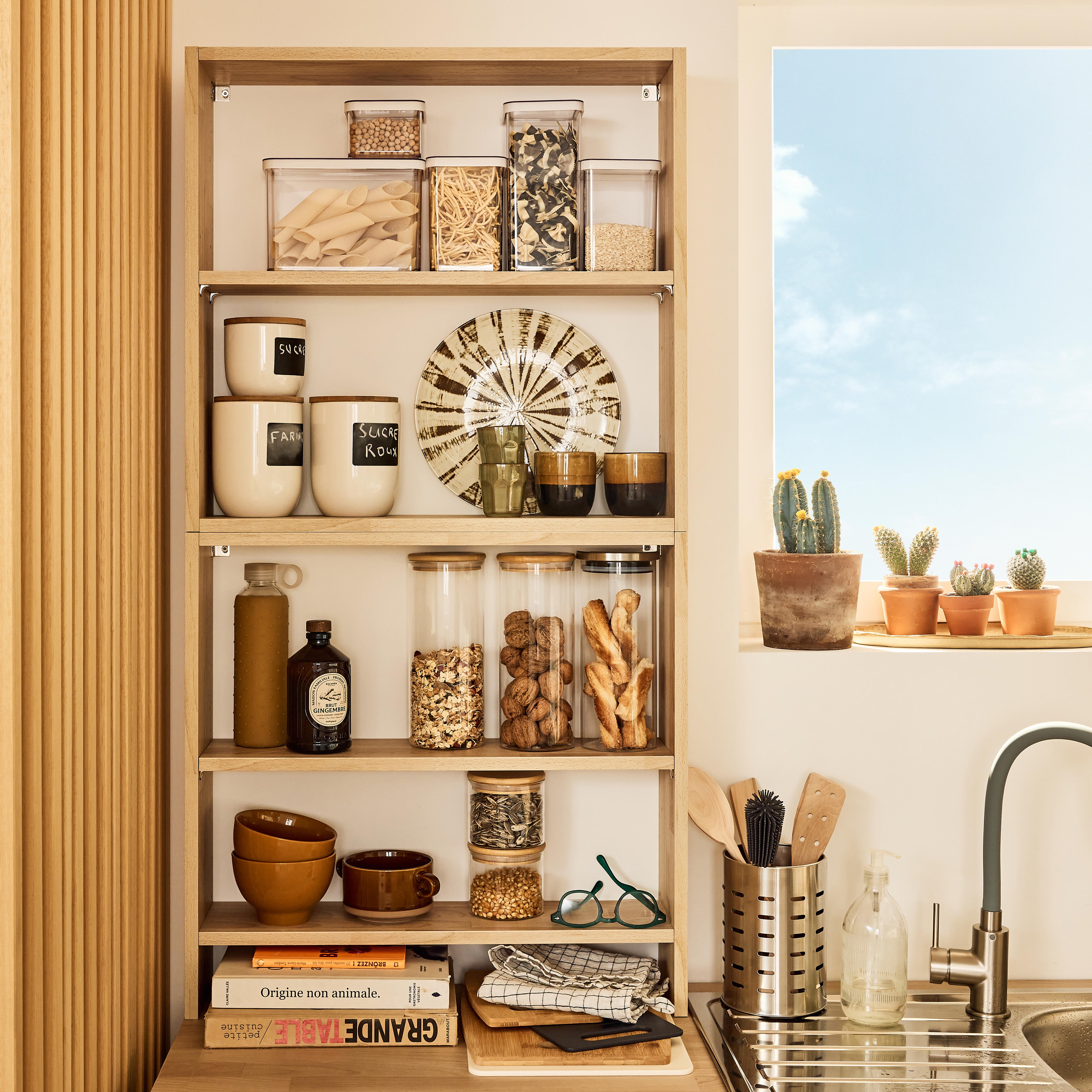 Estante mural Eleki acabado madera H 58 x L 60 x P 14.5 cm - 3